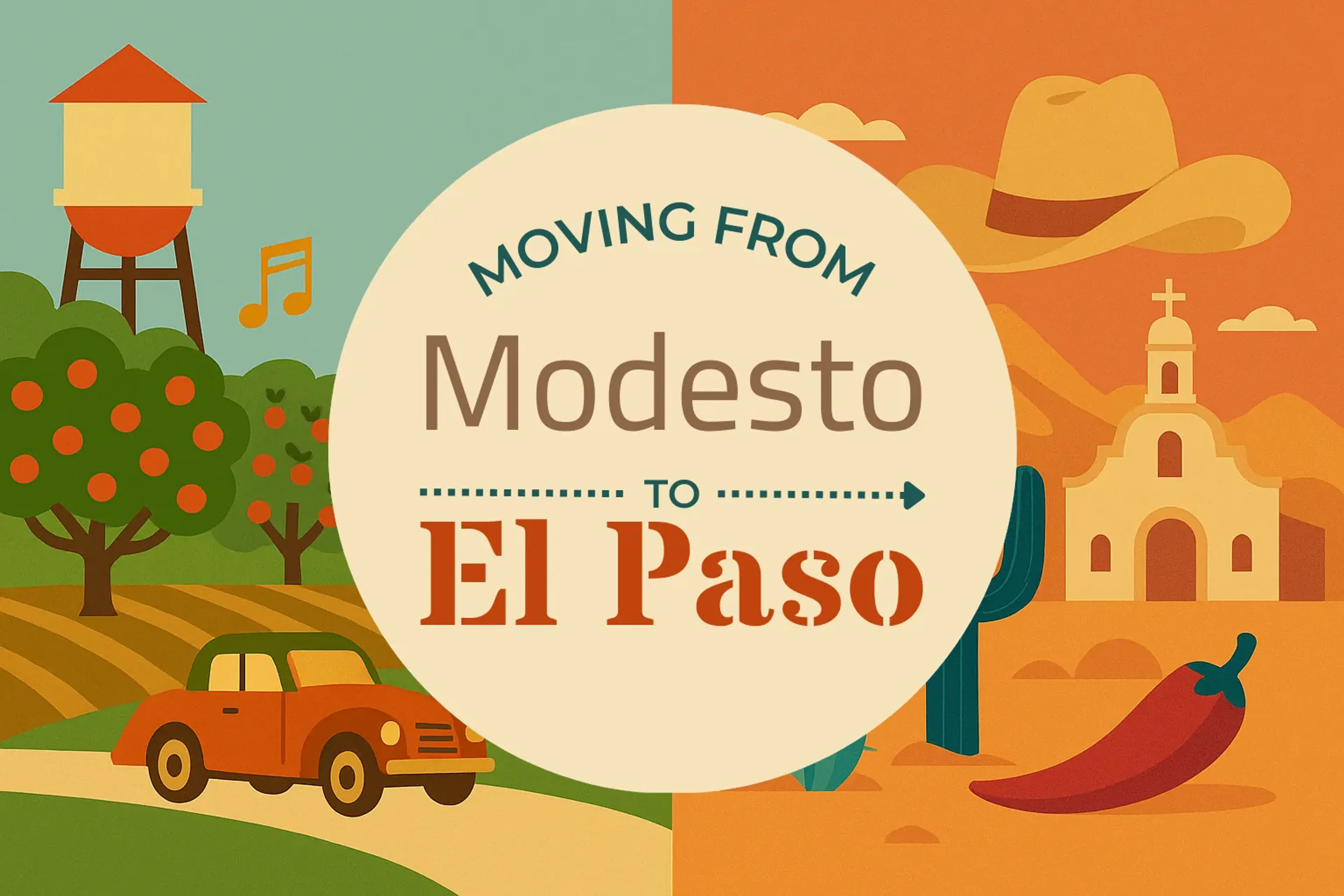 Side-by-side comparison of Modesto to El Paso moving companies