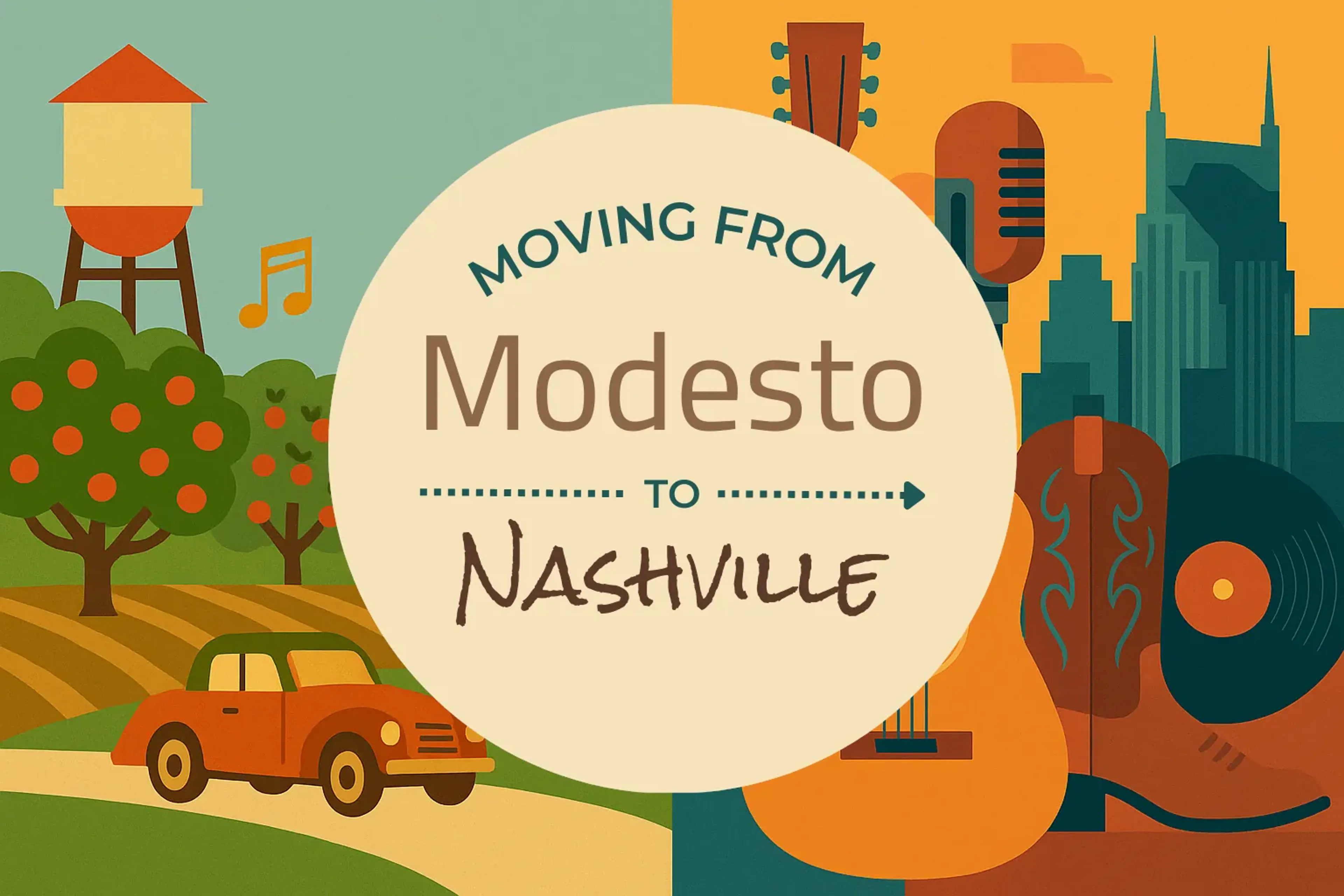 Side-by-side comparison of Modesto to Nashville moving companies