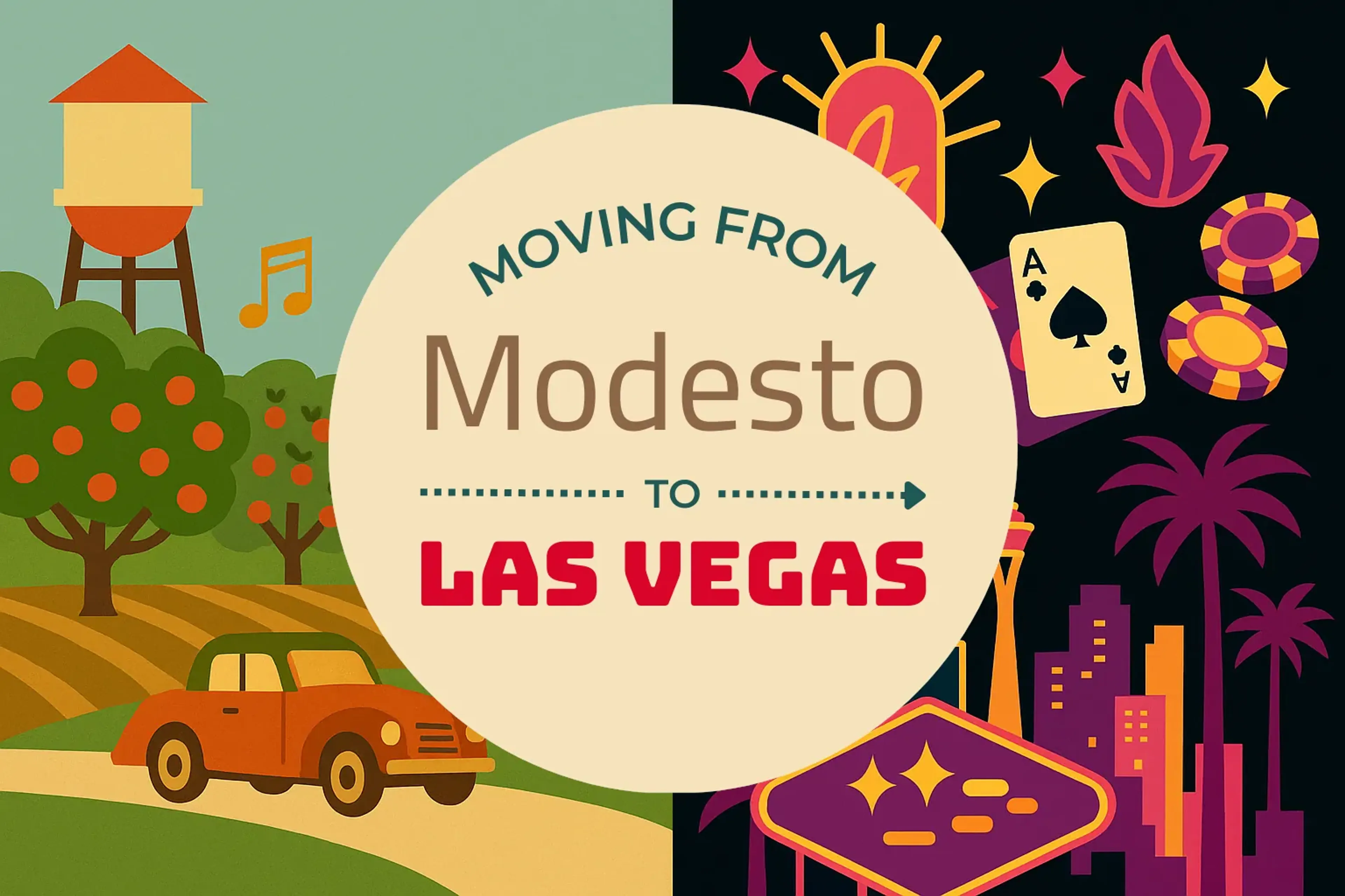 Side-by-side comparison of Modesto to Las Vegas moving companies