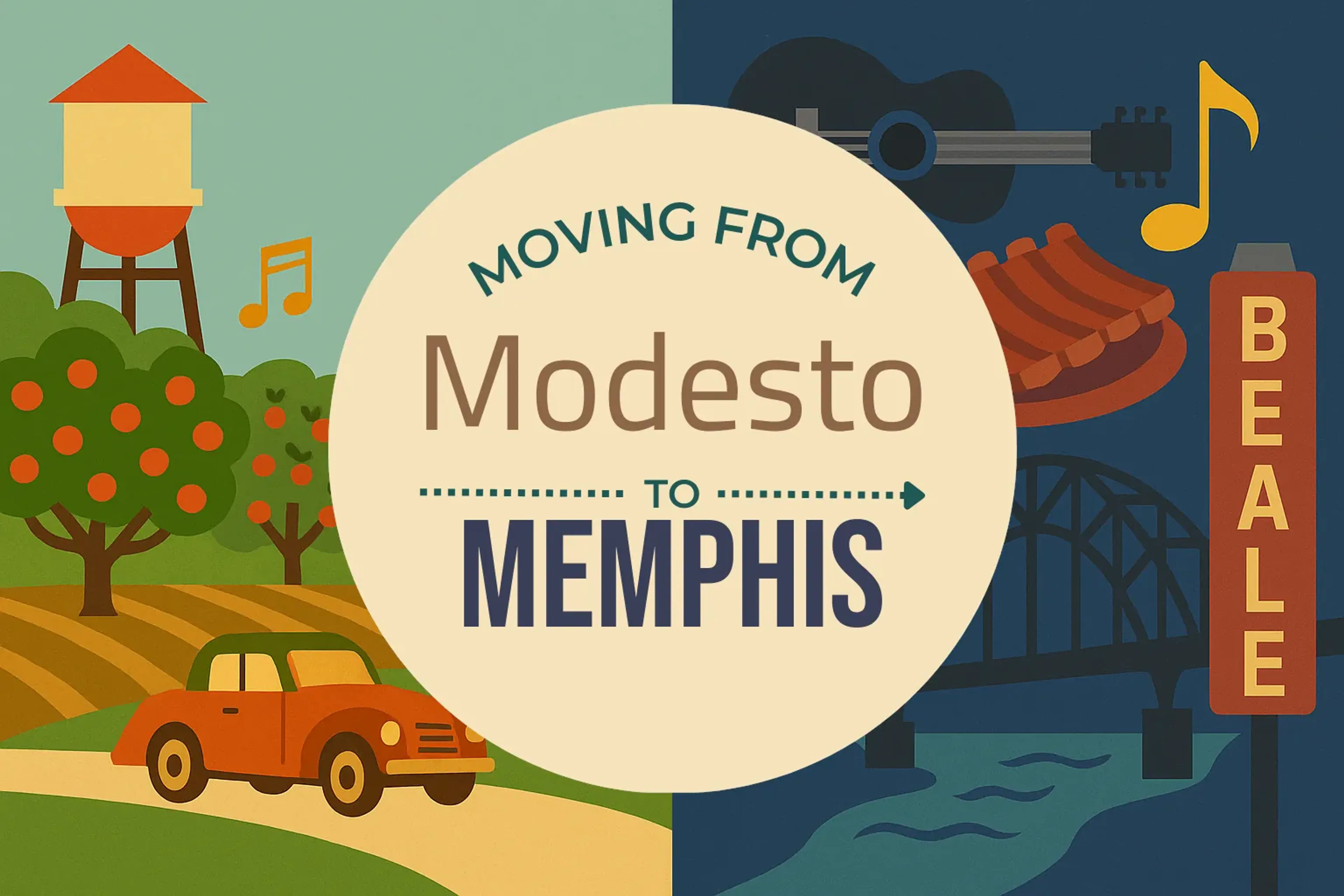 Side-by-side comparison of Modesto to Memphis moving companies