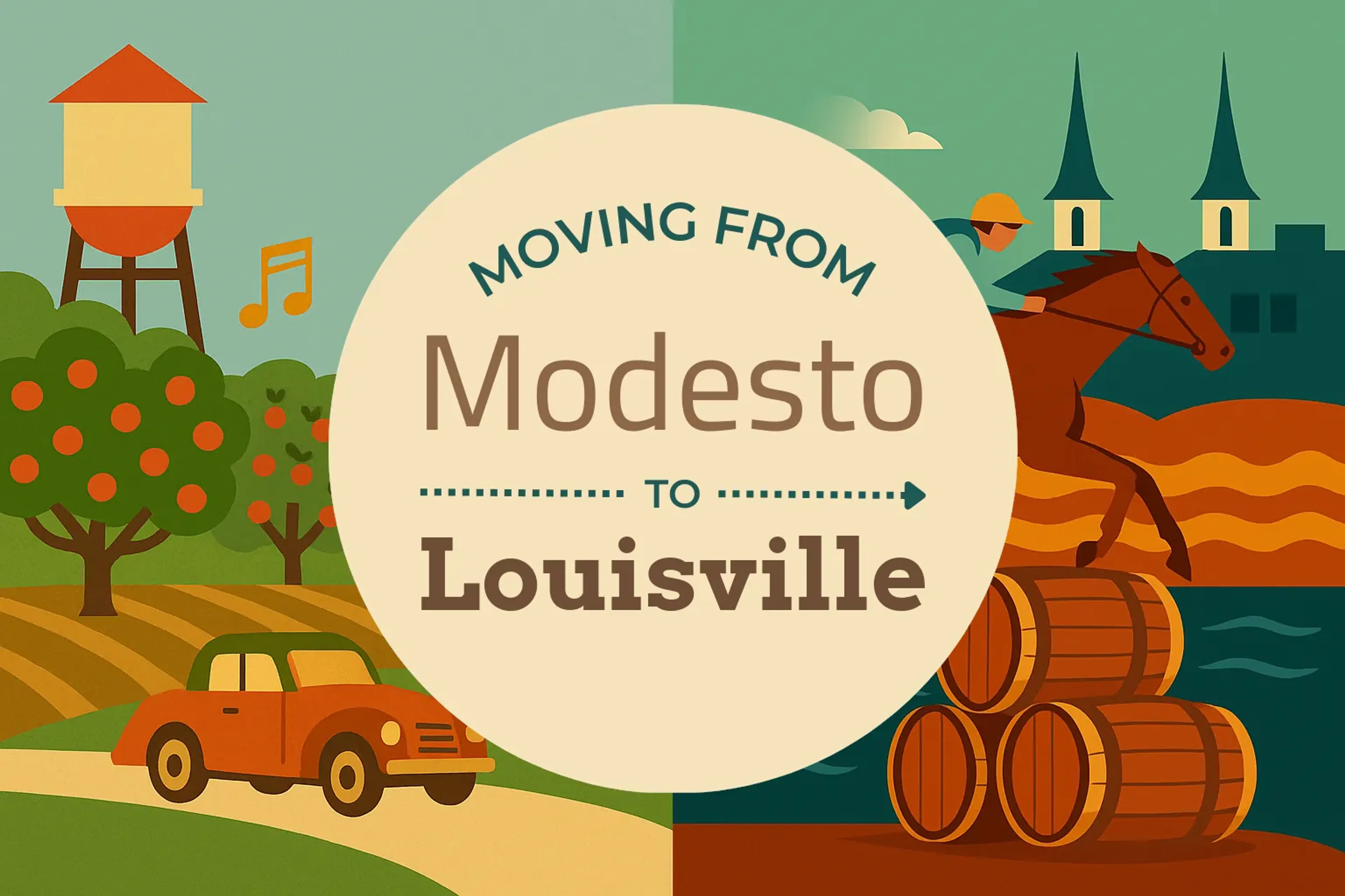 Side-by-side comparison of Modesto to Louisville moving companies