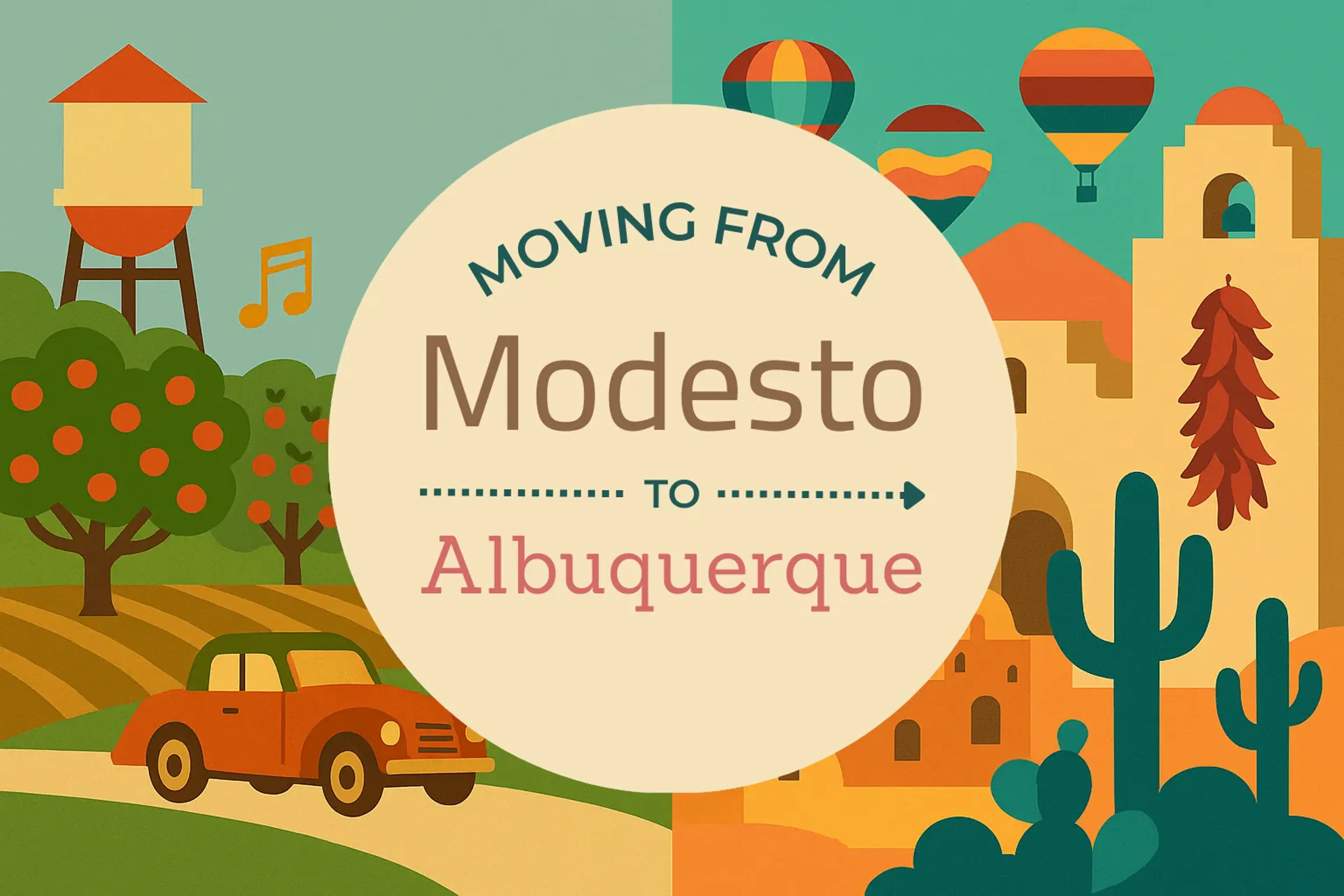 Side-by-side comparison of Modesto to Albuquerque moving companies