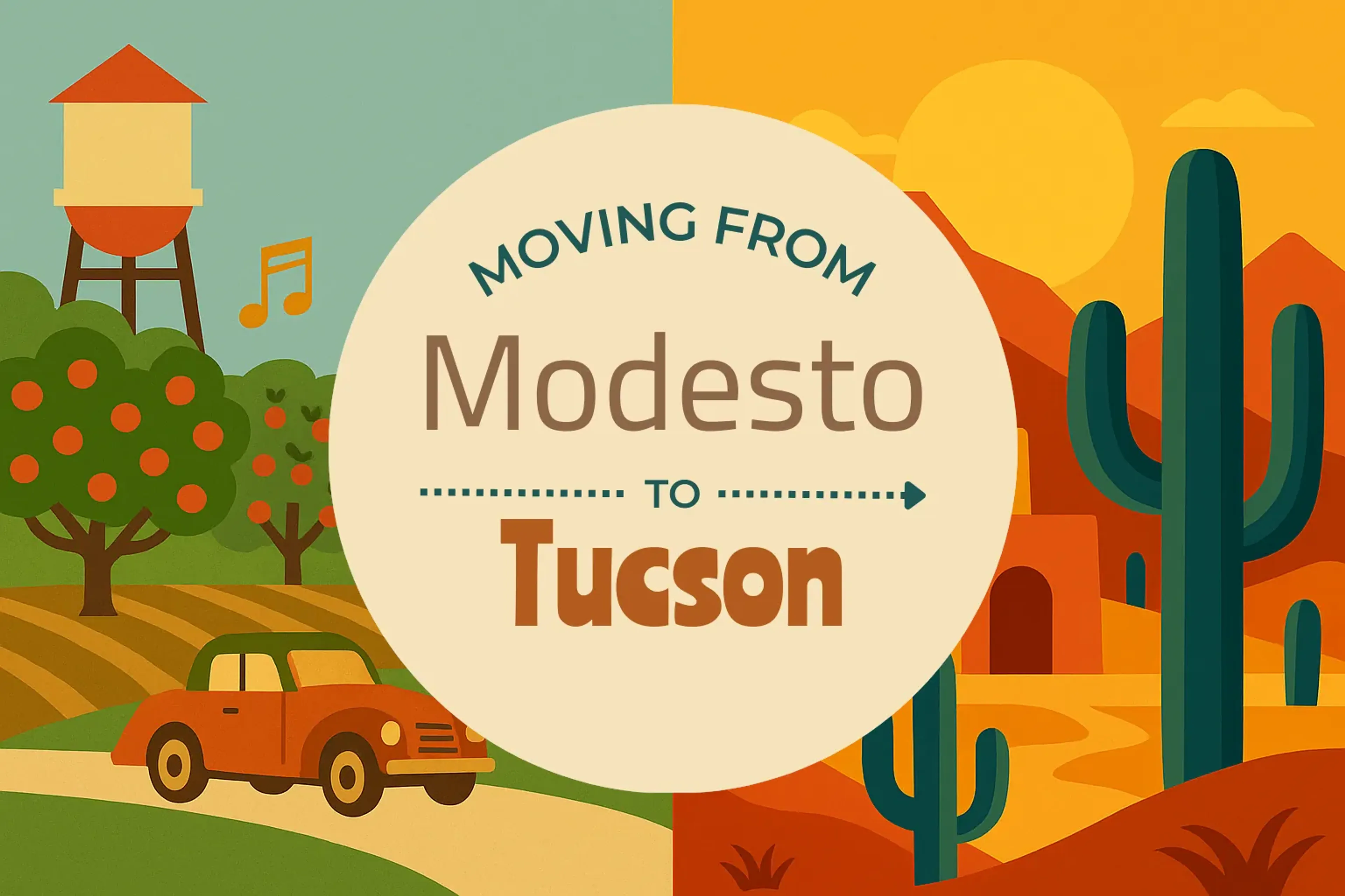 Side-by-side comparison of Modesto to Tucson moving companies