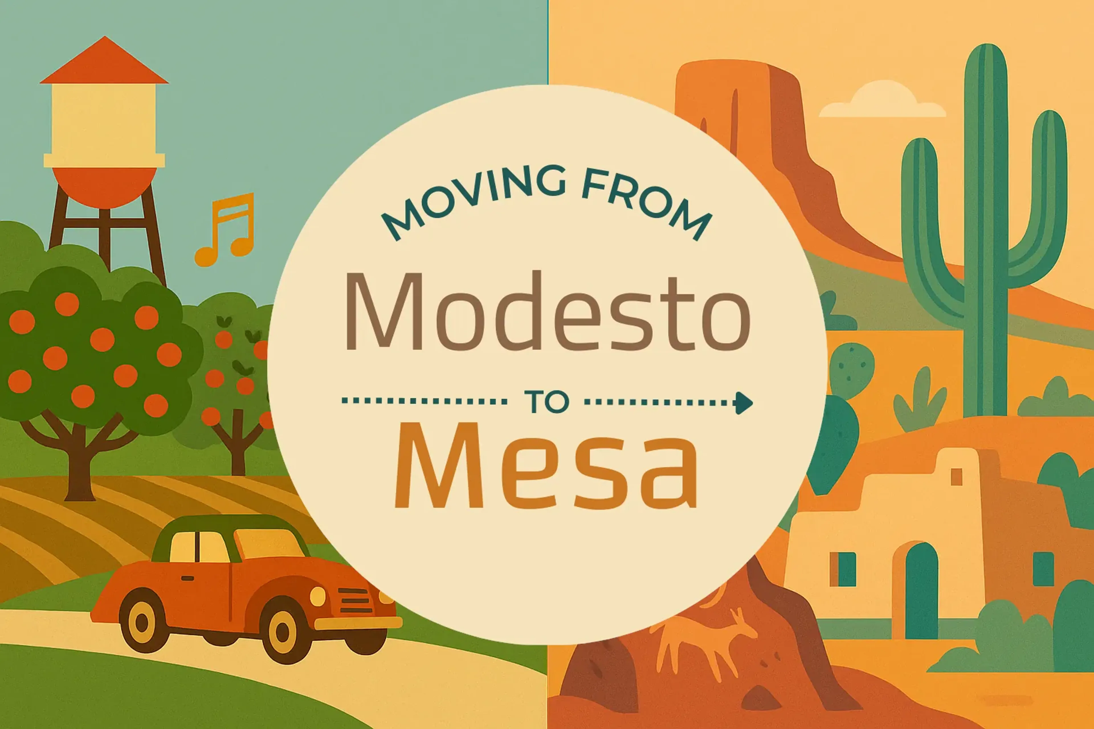 Side-by-side comparison of Modesto to Mesa moving companies