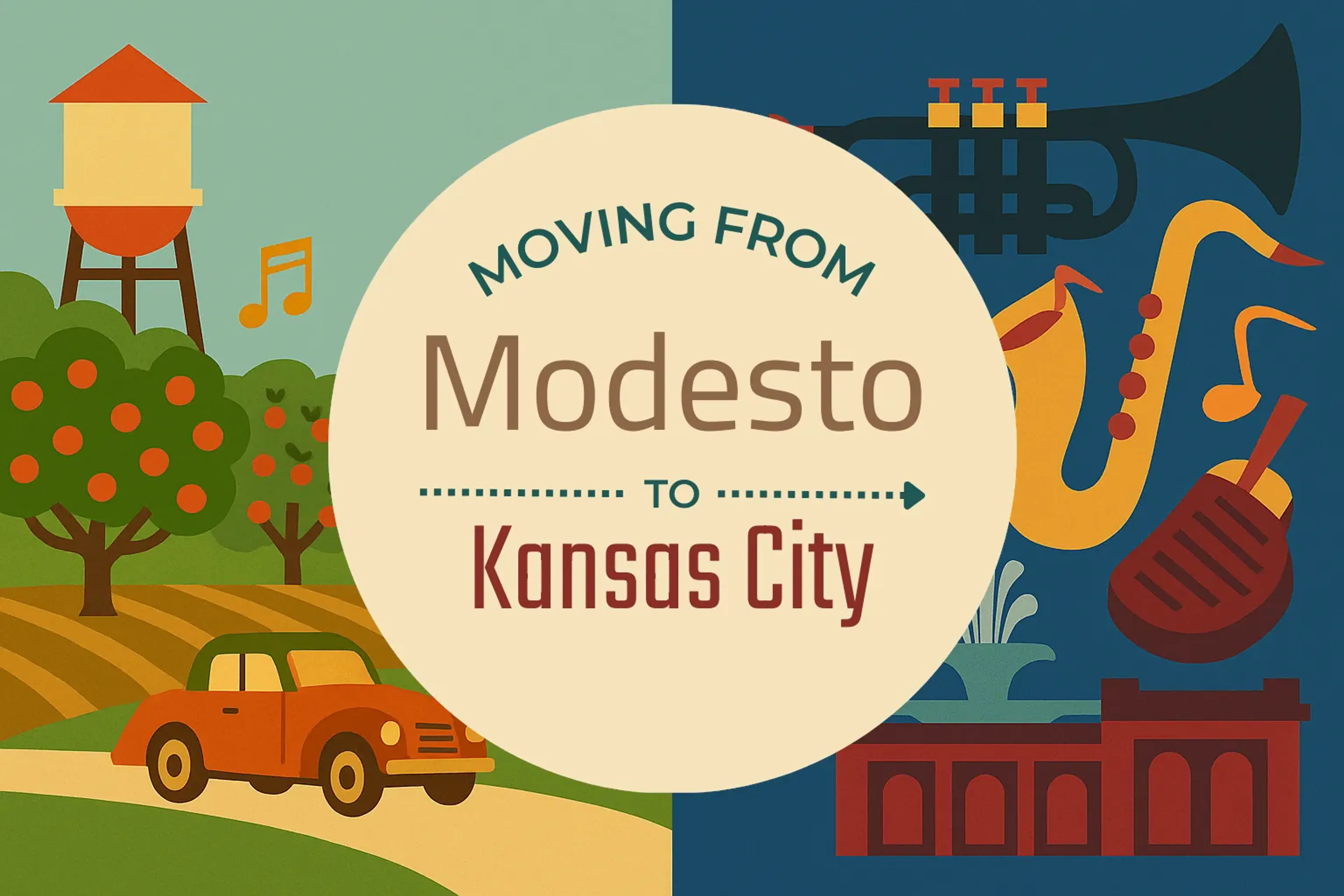 Side-by-side comparison of Modesto to Kansas City moving companies