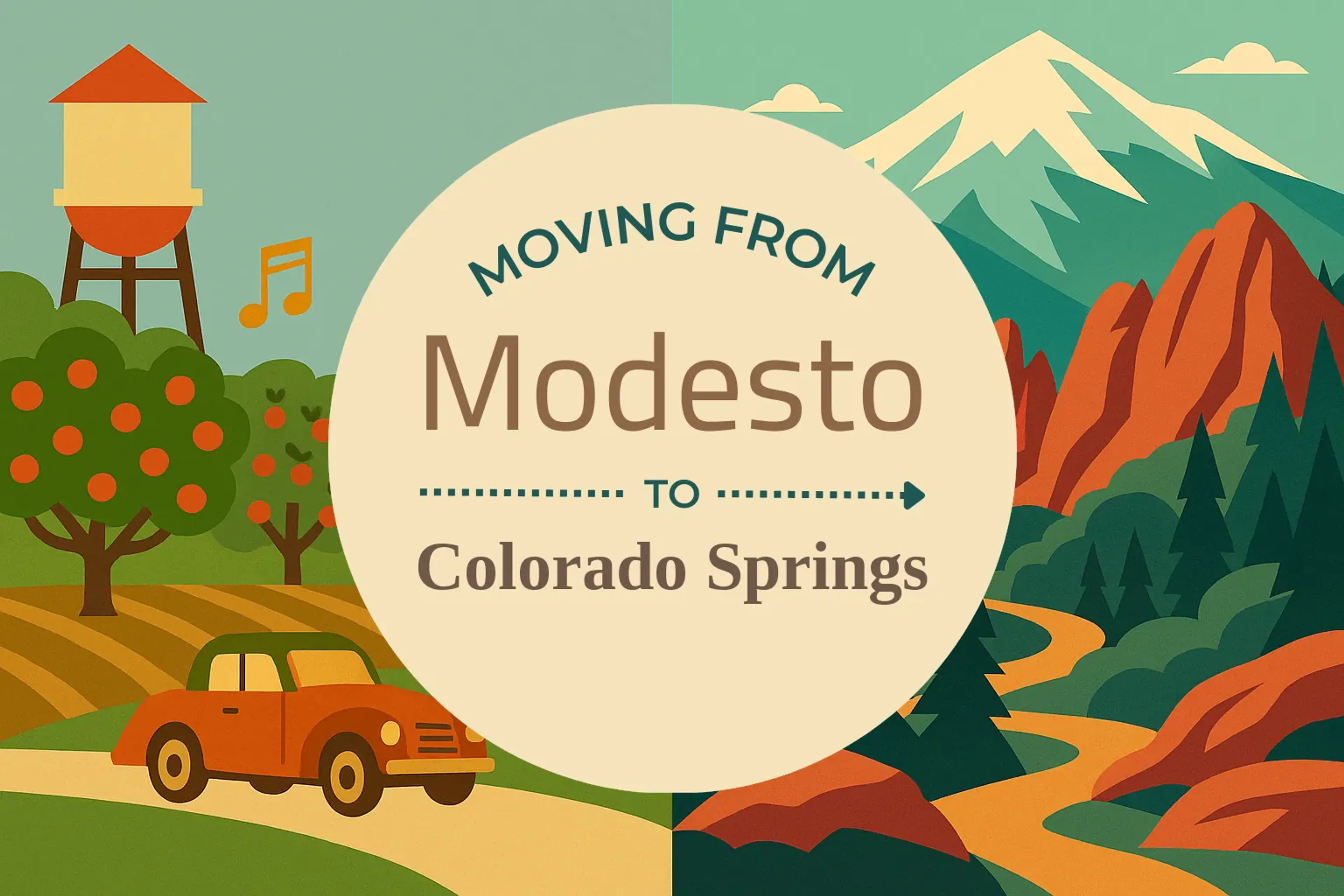 Side-by-side comparison of Modesto to Colorado Springs moving companies