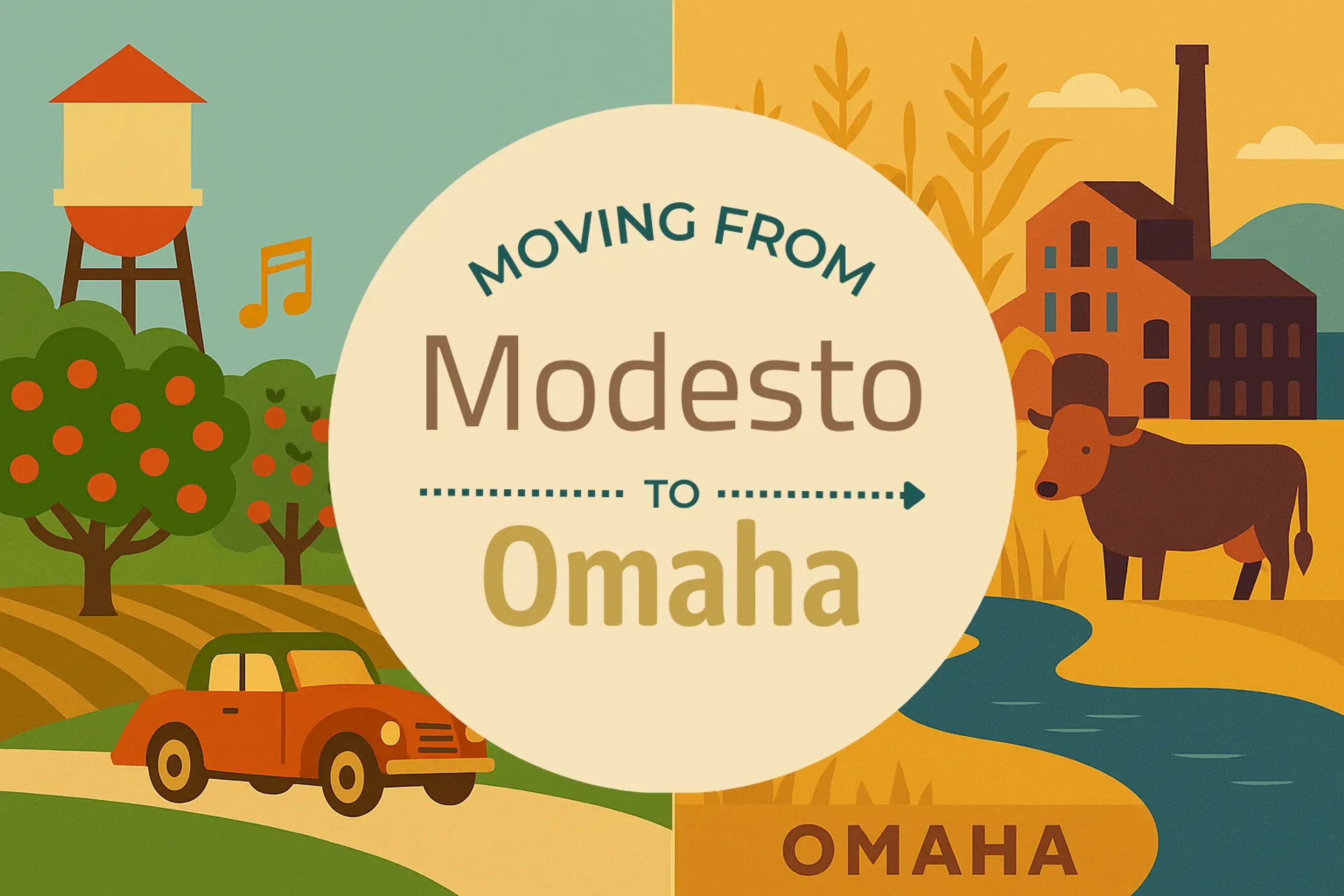 Side-by-side comparison of Modesto to Omaha moving companies