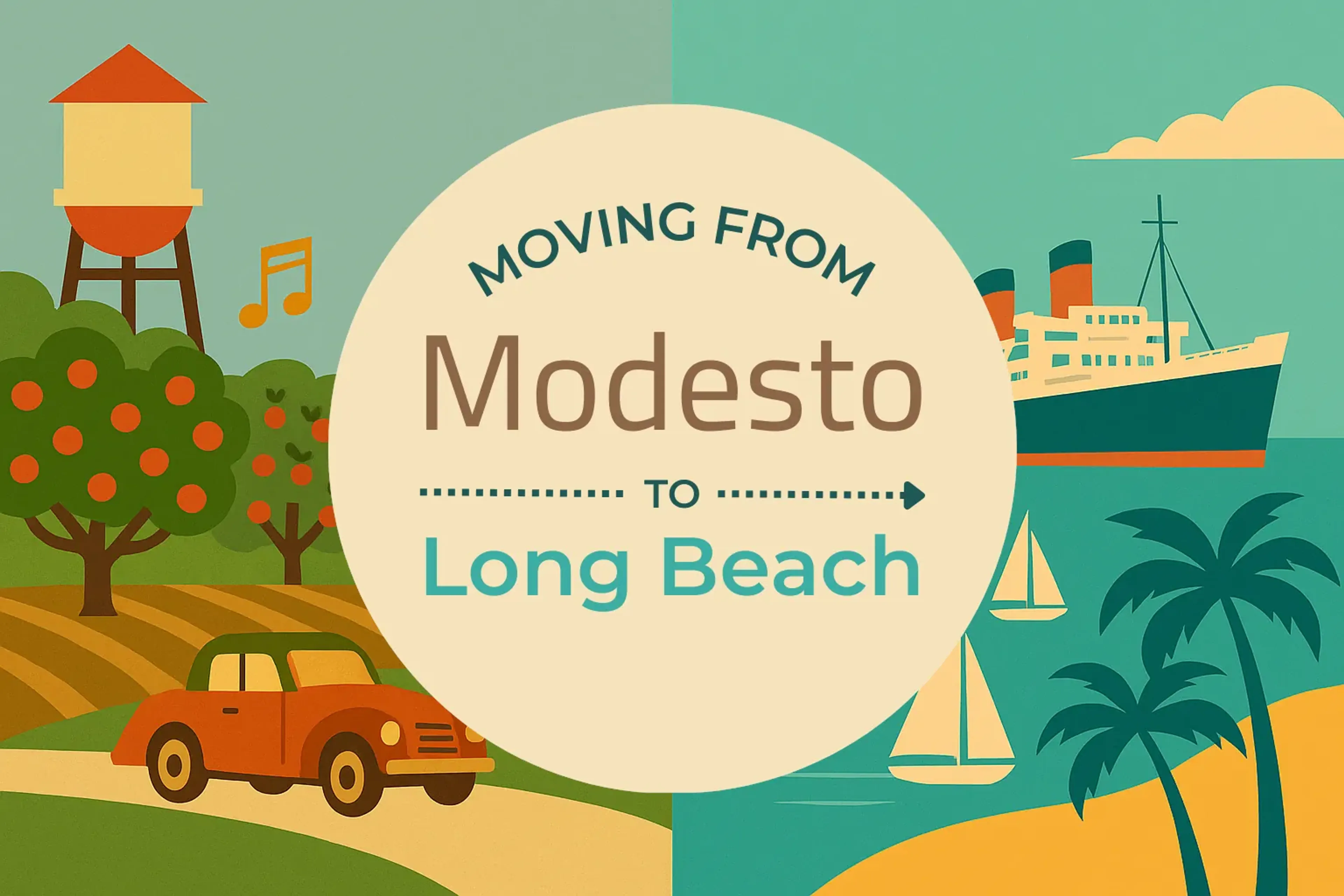 Side-by-side comparison of Modesto to Long Beach moving companies