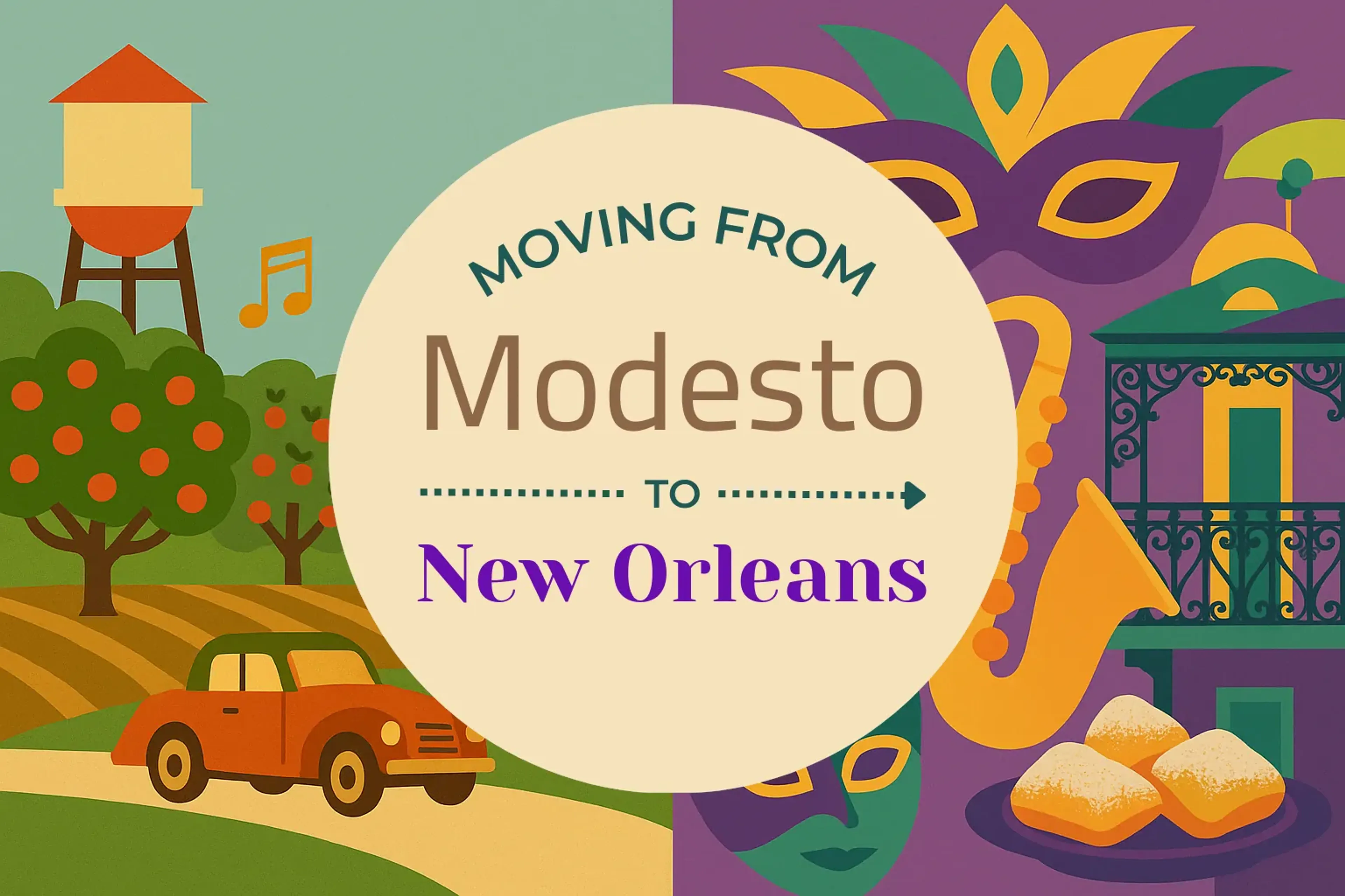 Side-by-side comparison of Modesto to New Orleans moving companies