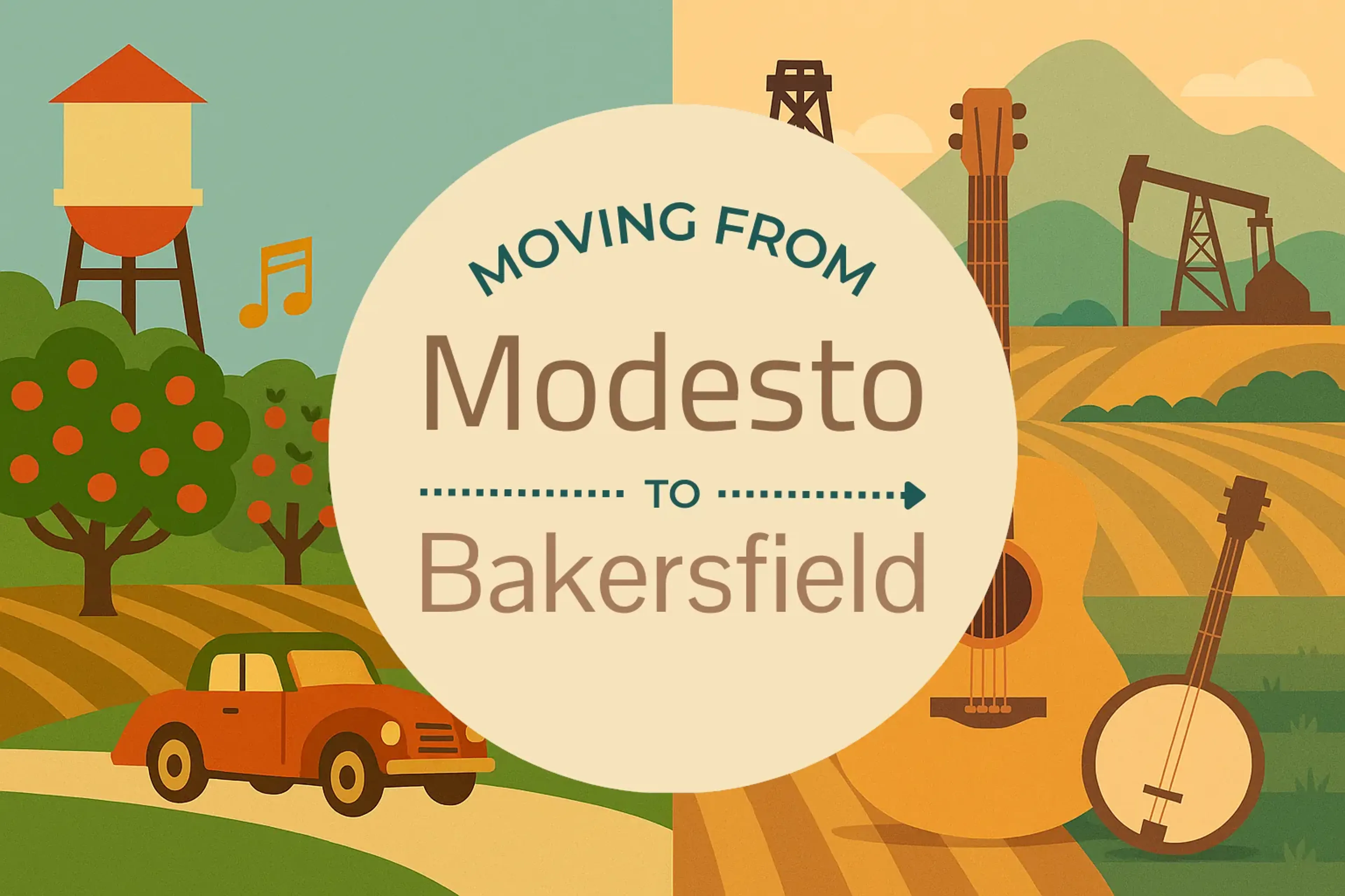 Side-by-side comparison of Modesto to Bakersfield moving companies