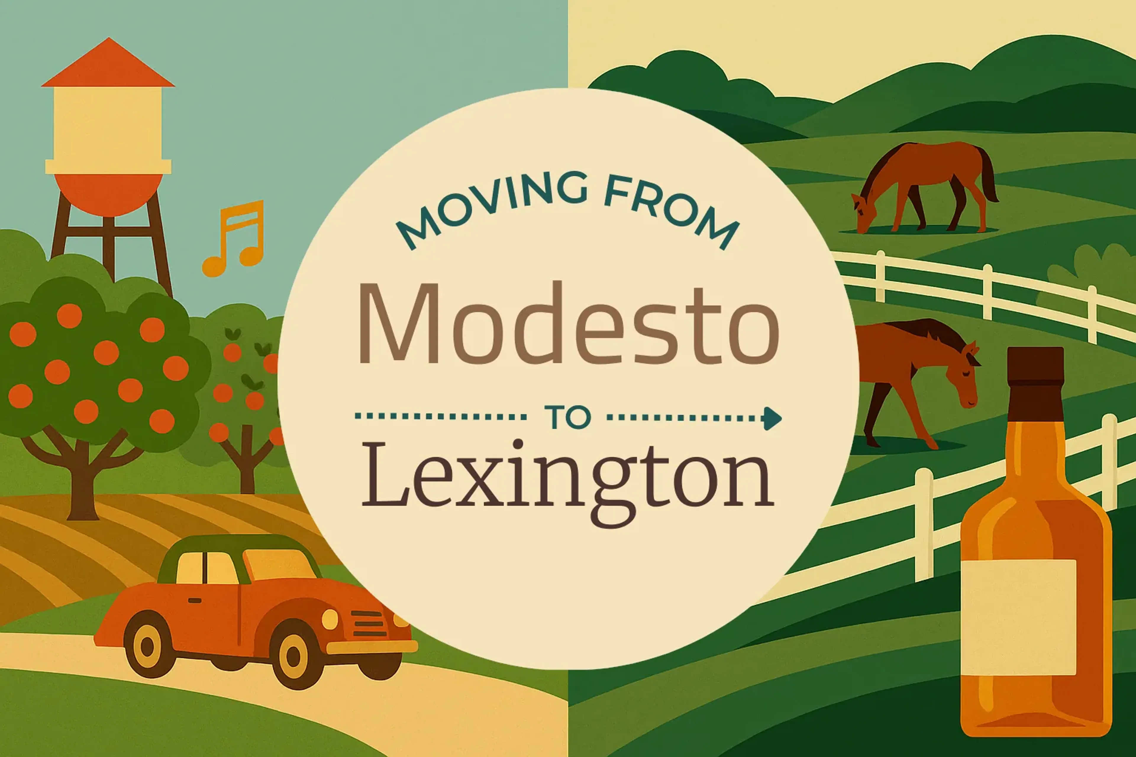 Side-by-side comparison of Modesto to Lexington moving companies