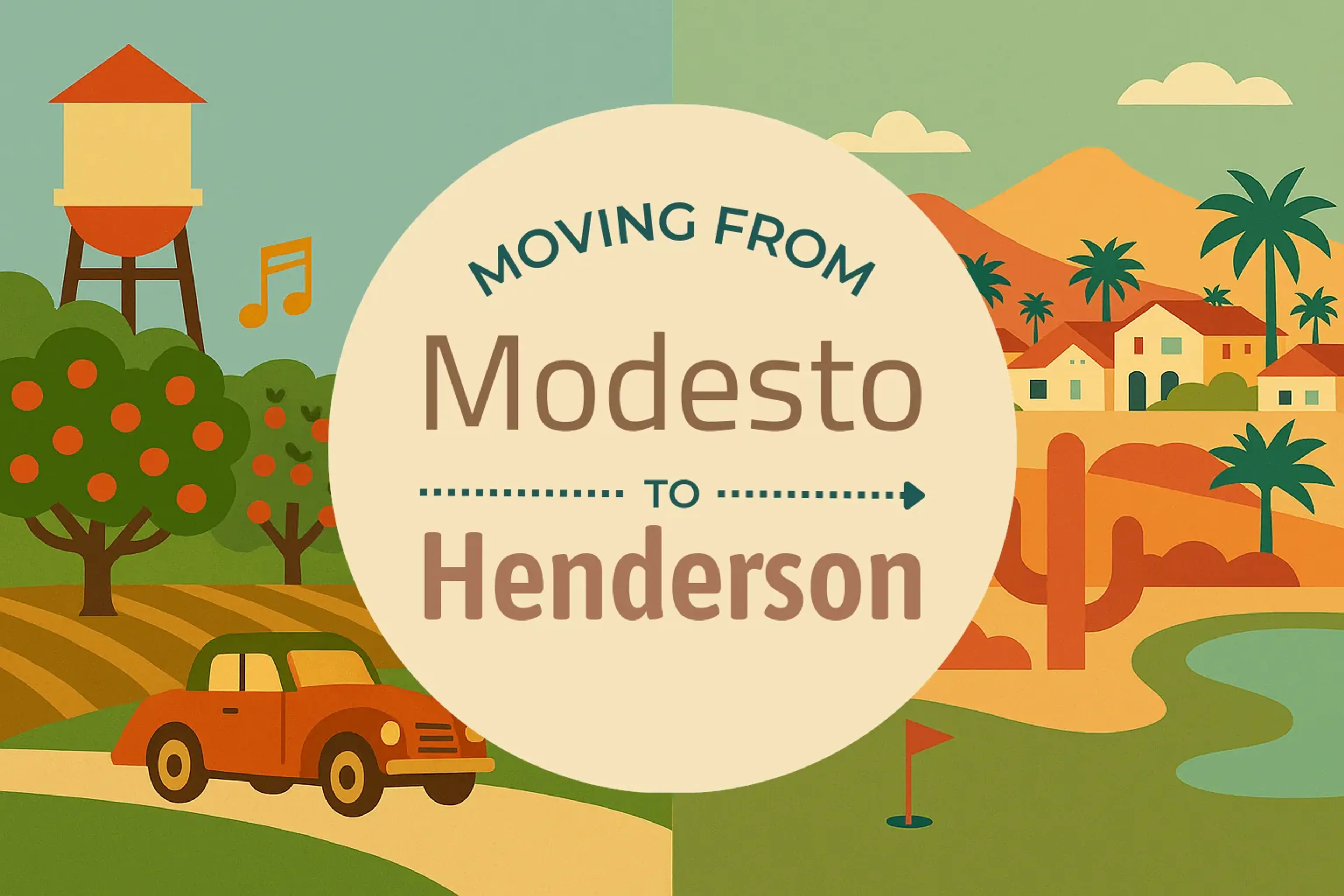 Side-by-side comparison of Modesto to Henderson moving companies