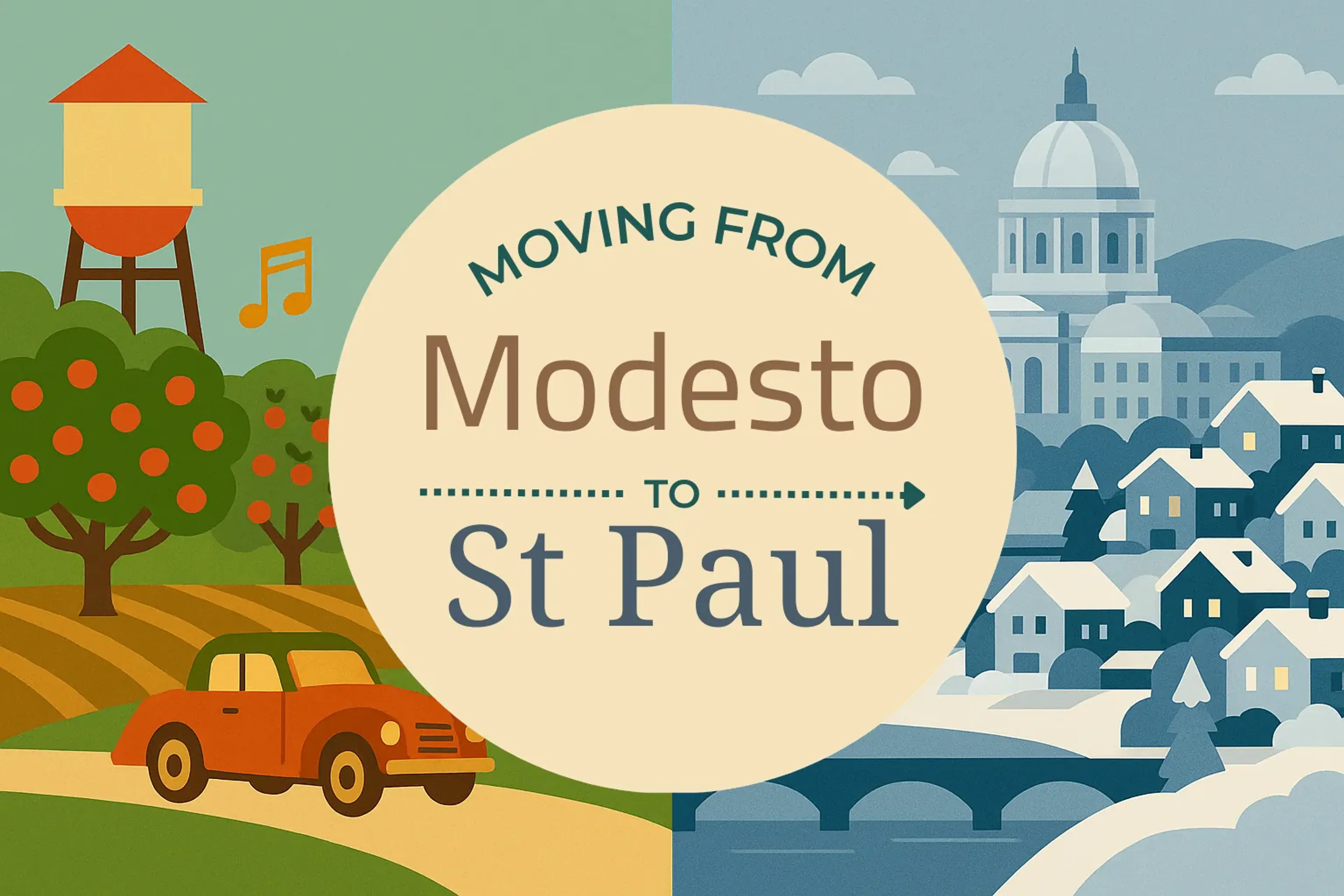 Side-by-side comparison of Modesto to St. Paul moving companies
