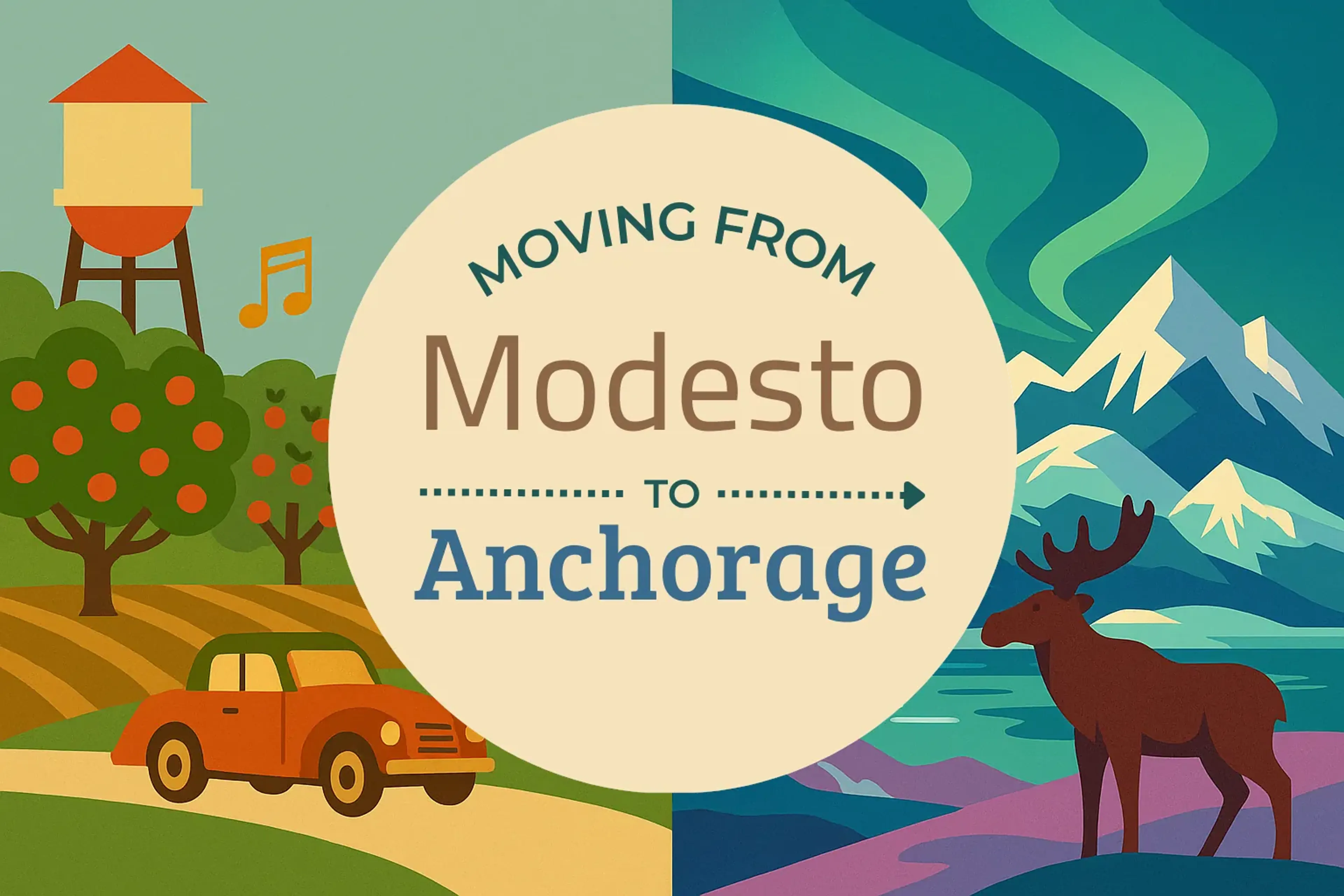 Side-by-side comparison of Modesto to Anchorage moving companies