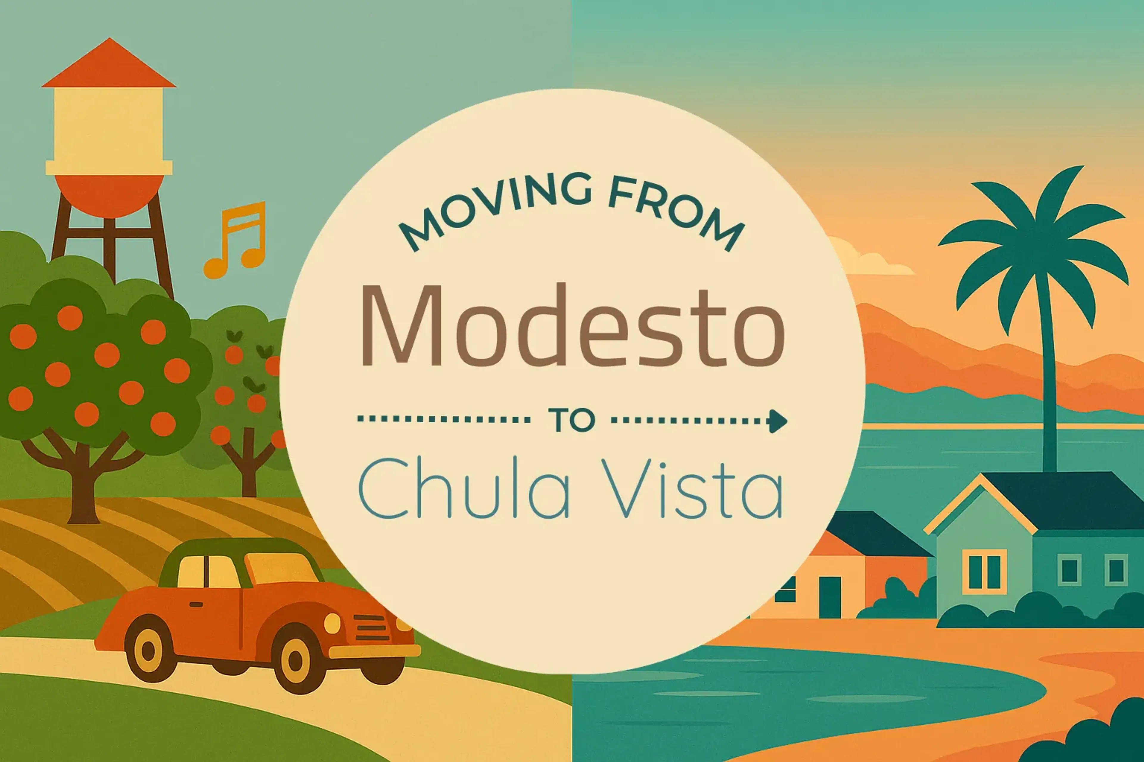 Side-by-side comparison of Modesto to Chula Vista moving companies