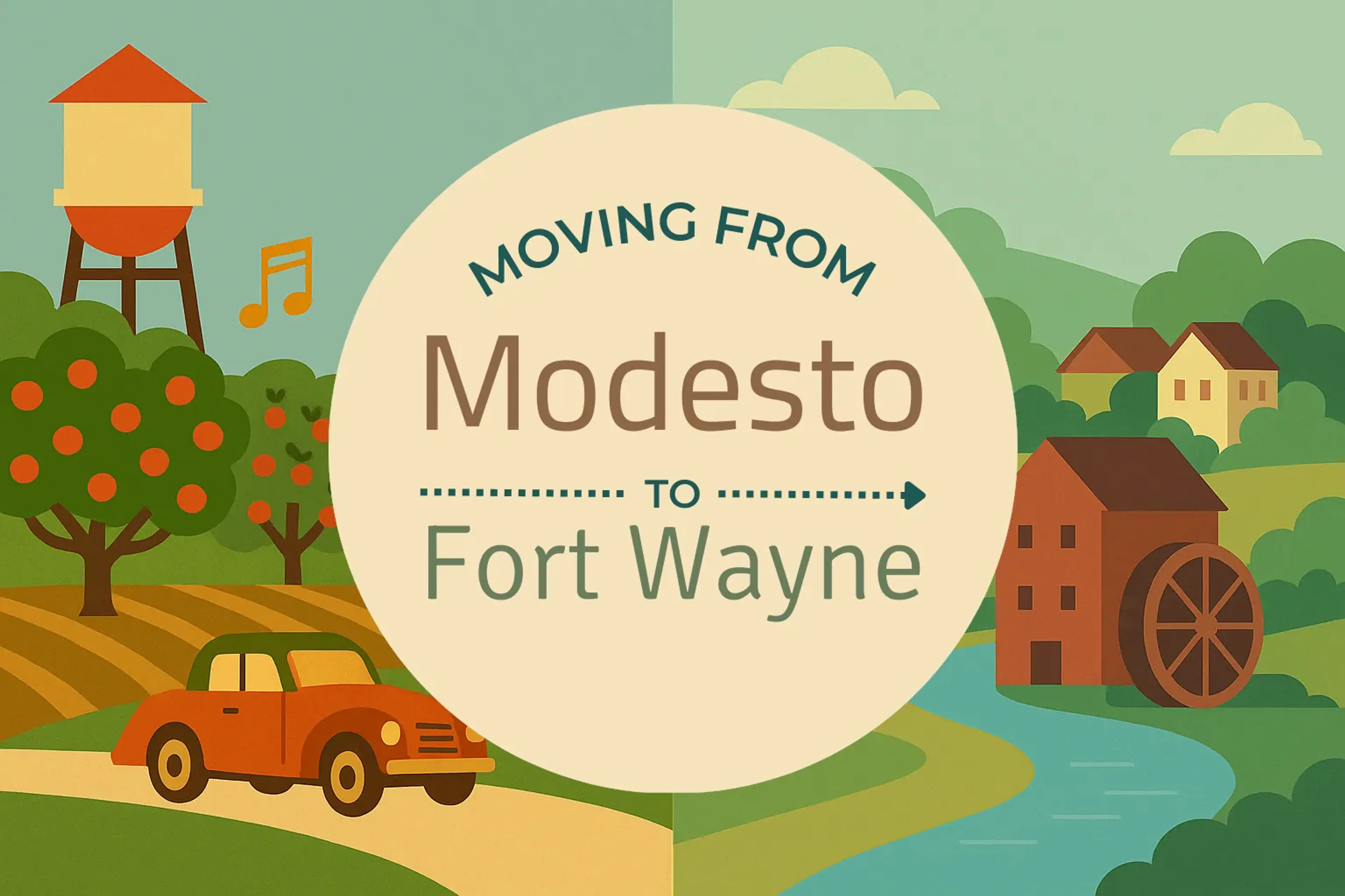 Side-by-side comparison of Modesto to Fort Wayne moving companies