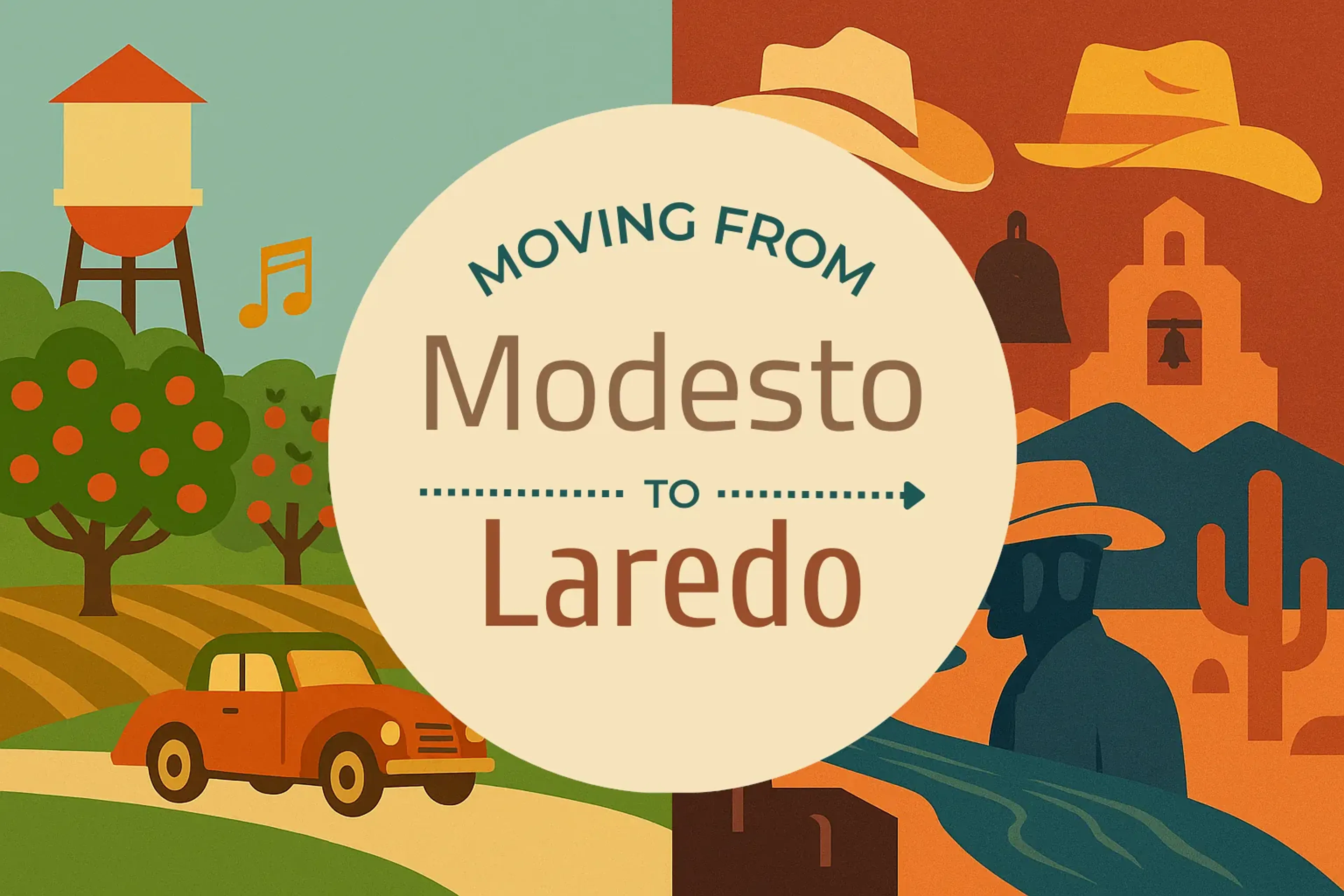 Side-by-side comparison of Modesto to Laredo moving companies