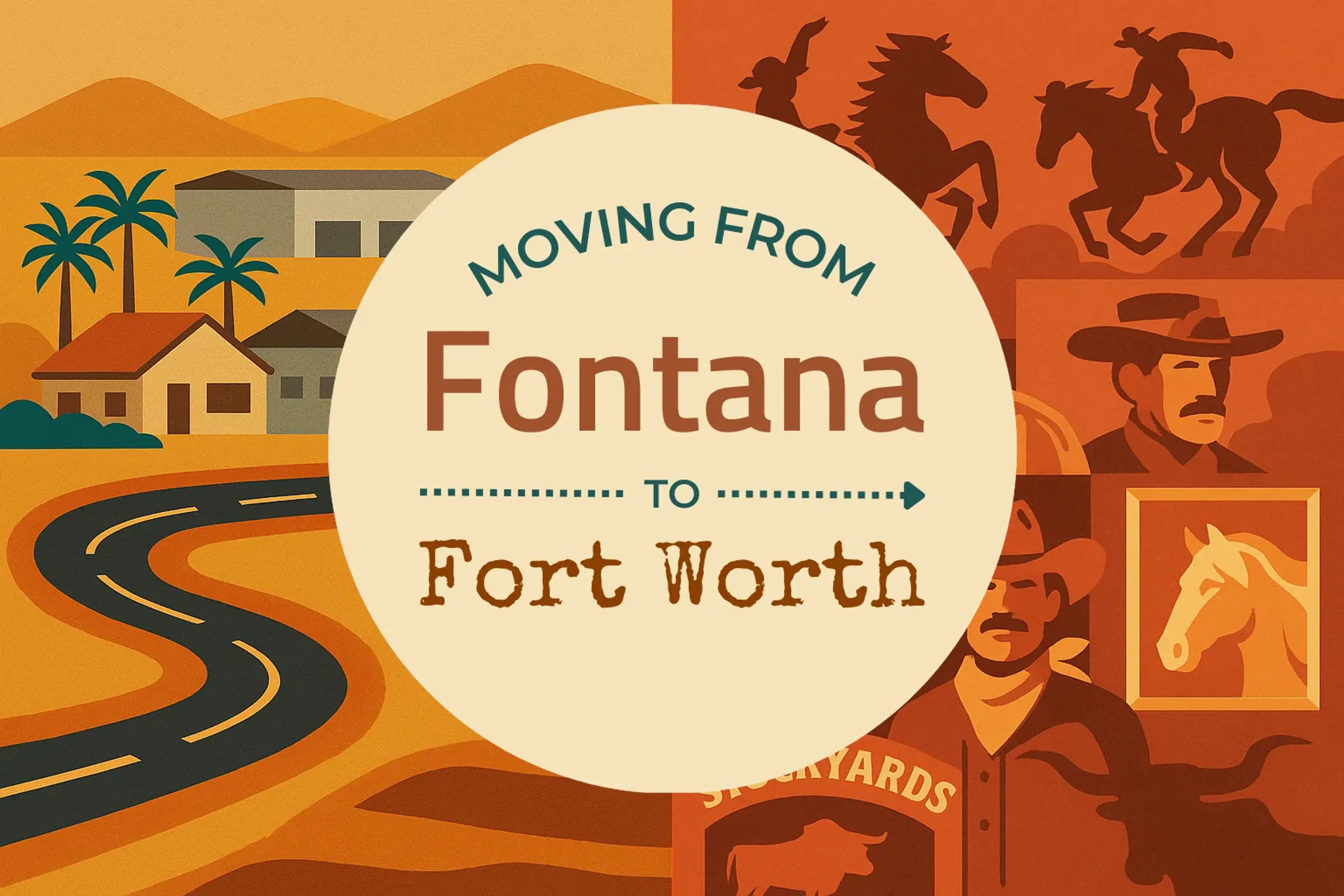 Side-by-side comparison of Fontana to Fort Worth moving companies