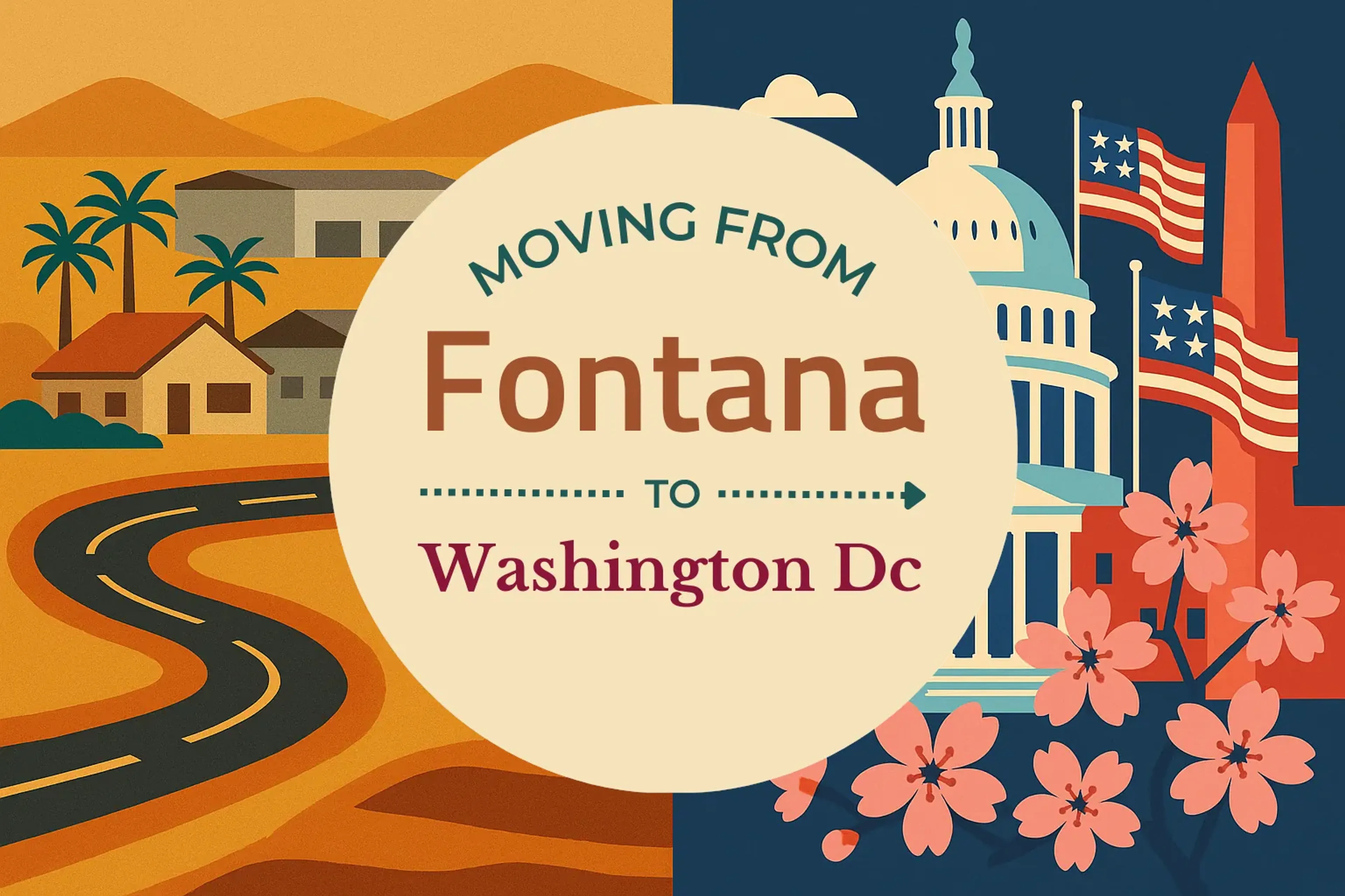 Side-by-side comparison of Fontana to Washington DC moving companies