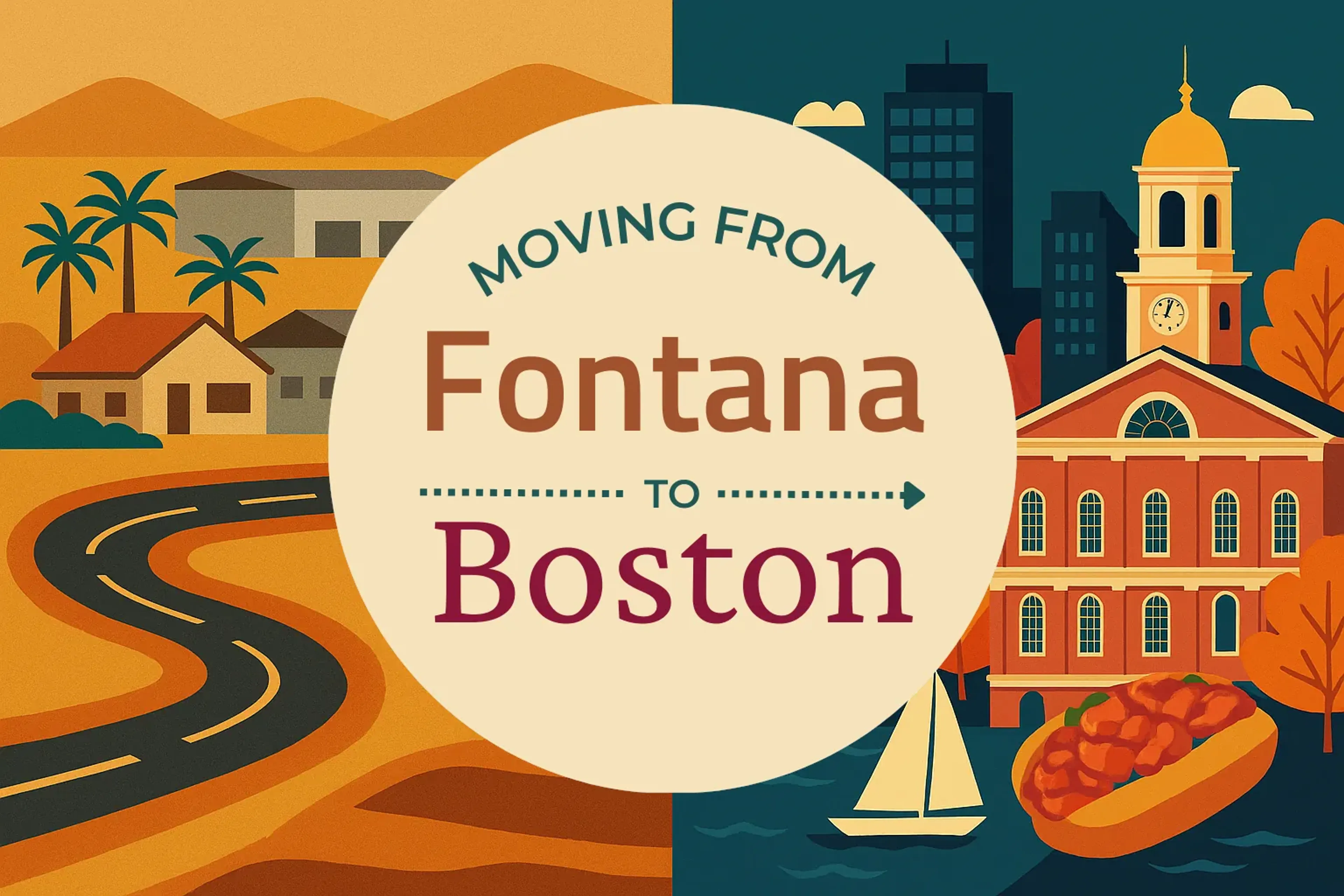 Side-by-side comparison of Fontana to Boston moving companies