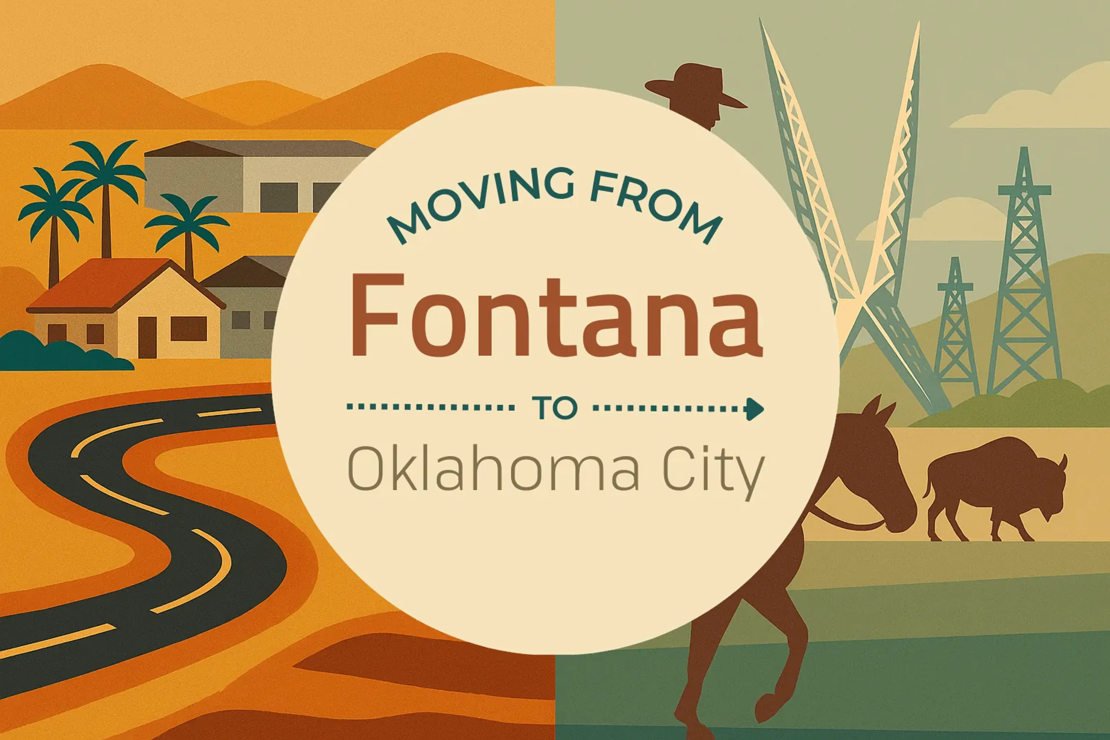 Side-by-side comparison of Fontana to Oklahoma City moving companies