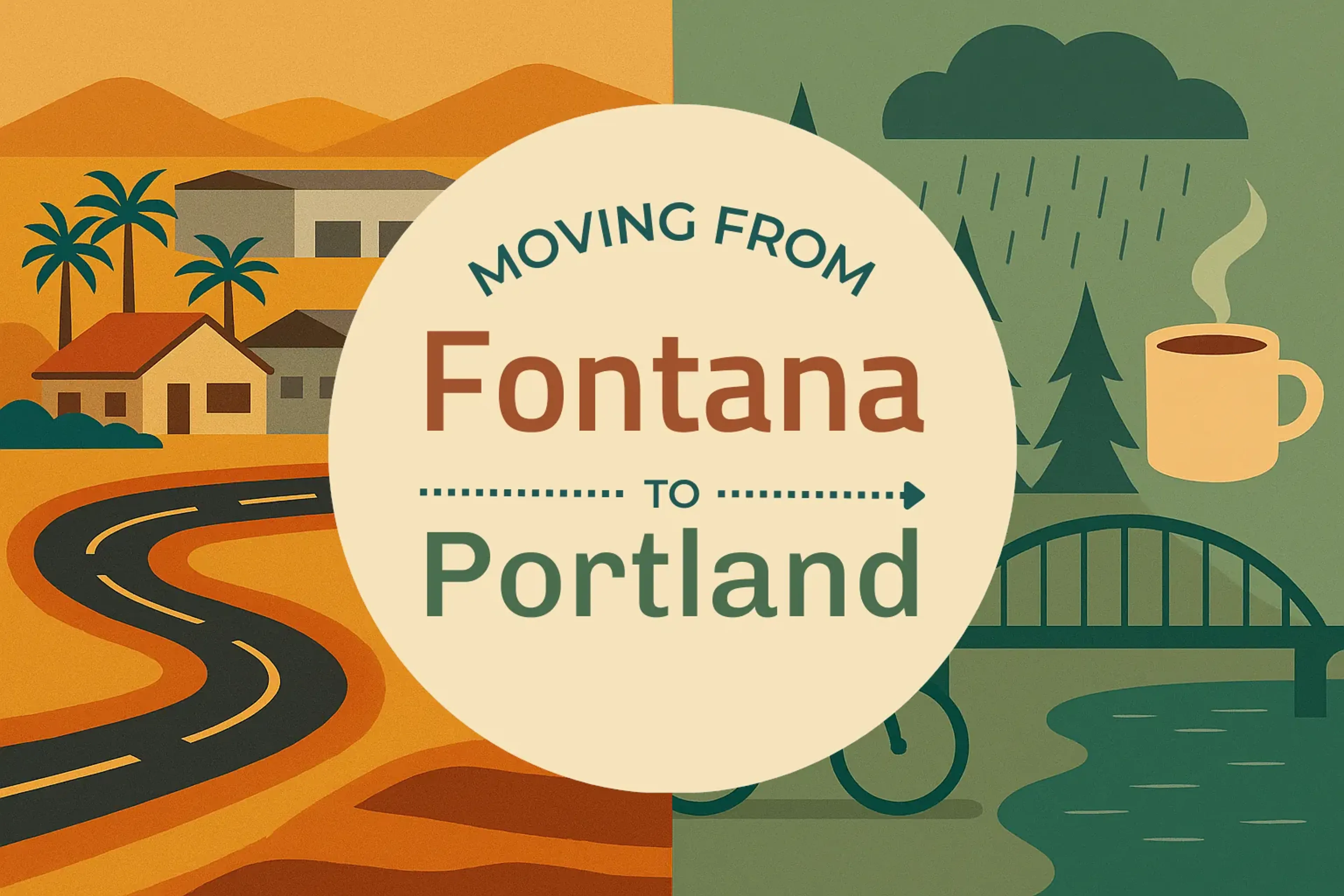 Side-by-side comparison of Fontana to Portland moving companies