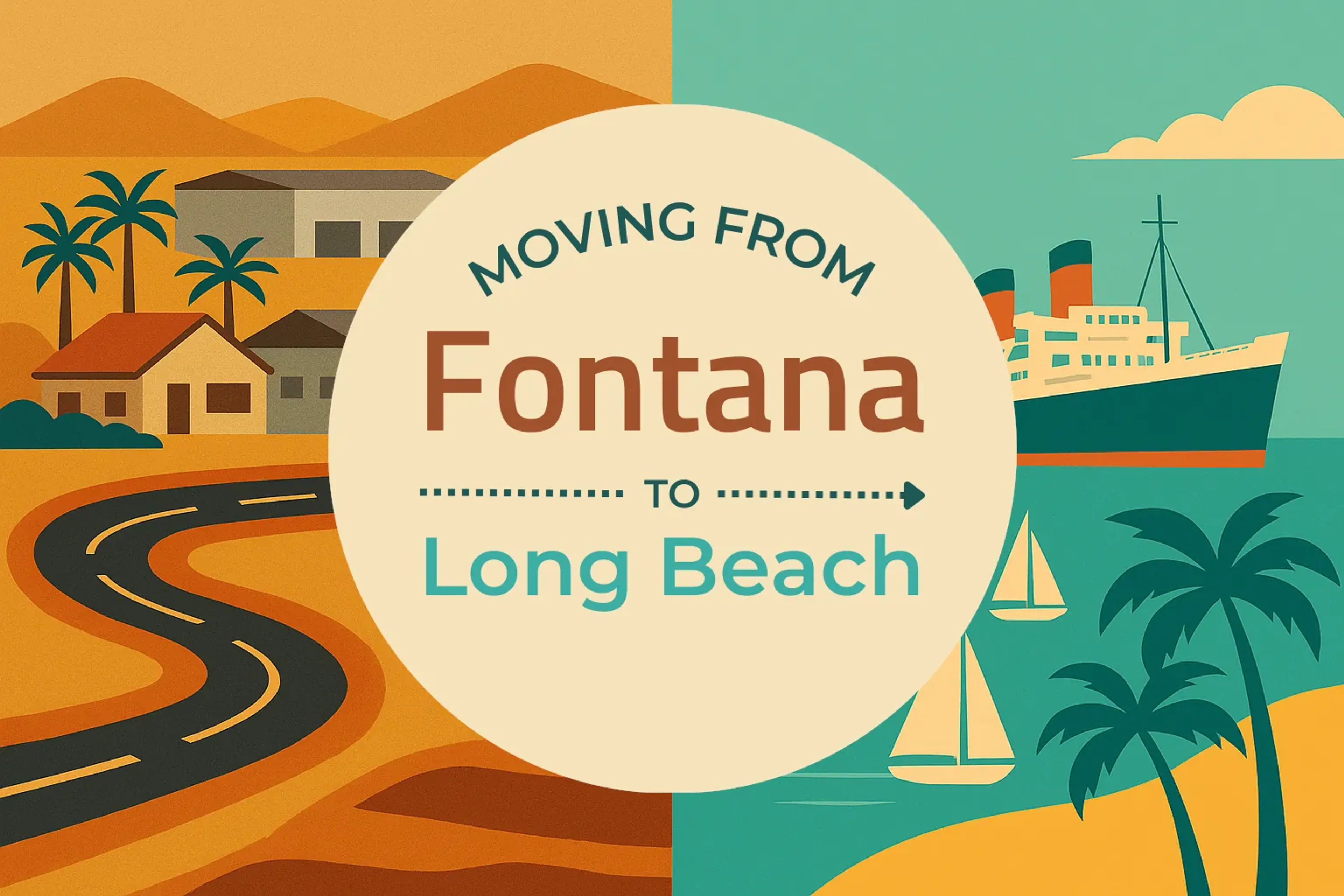 Side-by-side comparison of Fontana to Long Beach moving companies