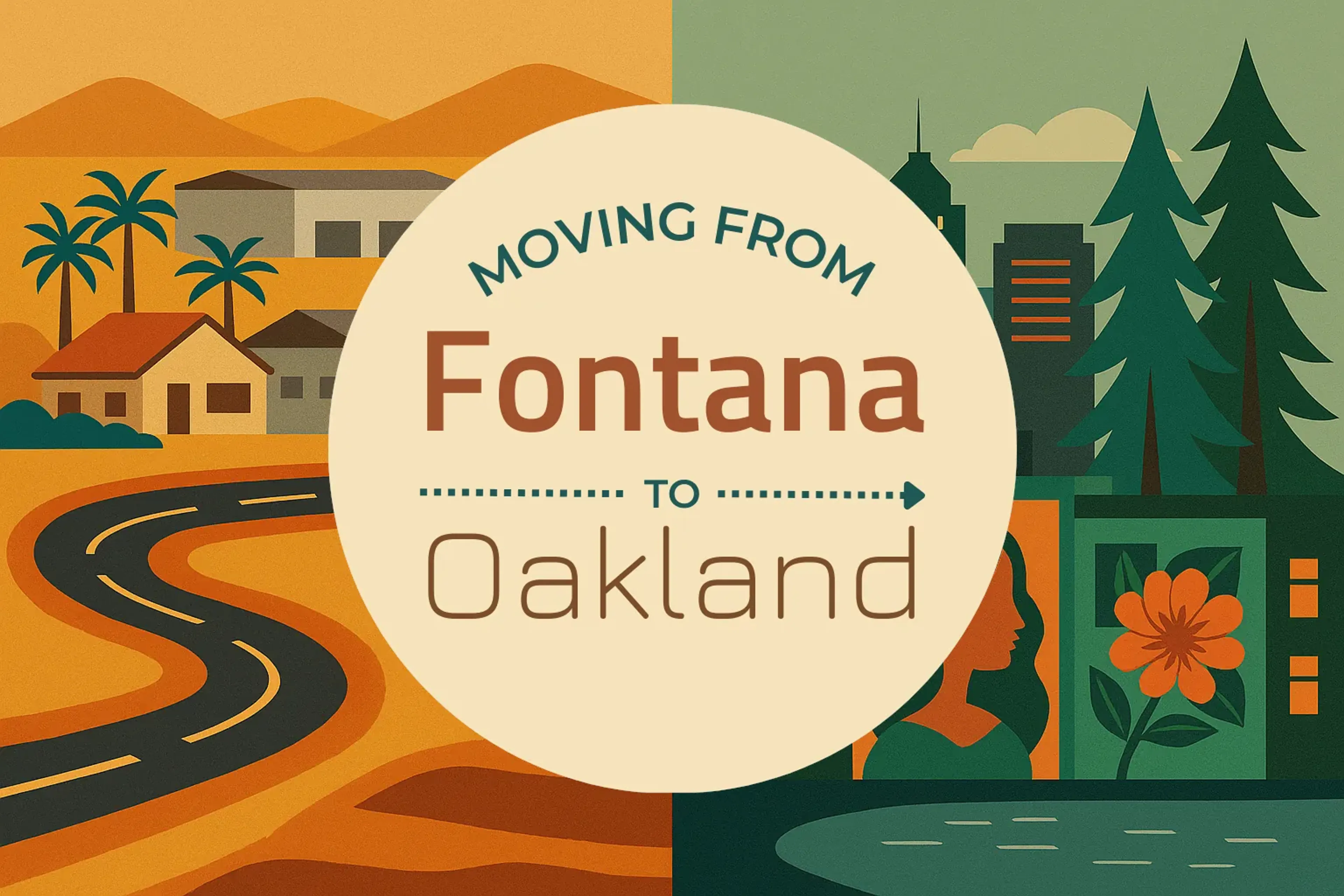Side-by-side comparison of Fontana to Oakland moving companies
