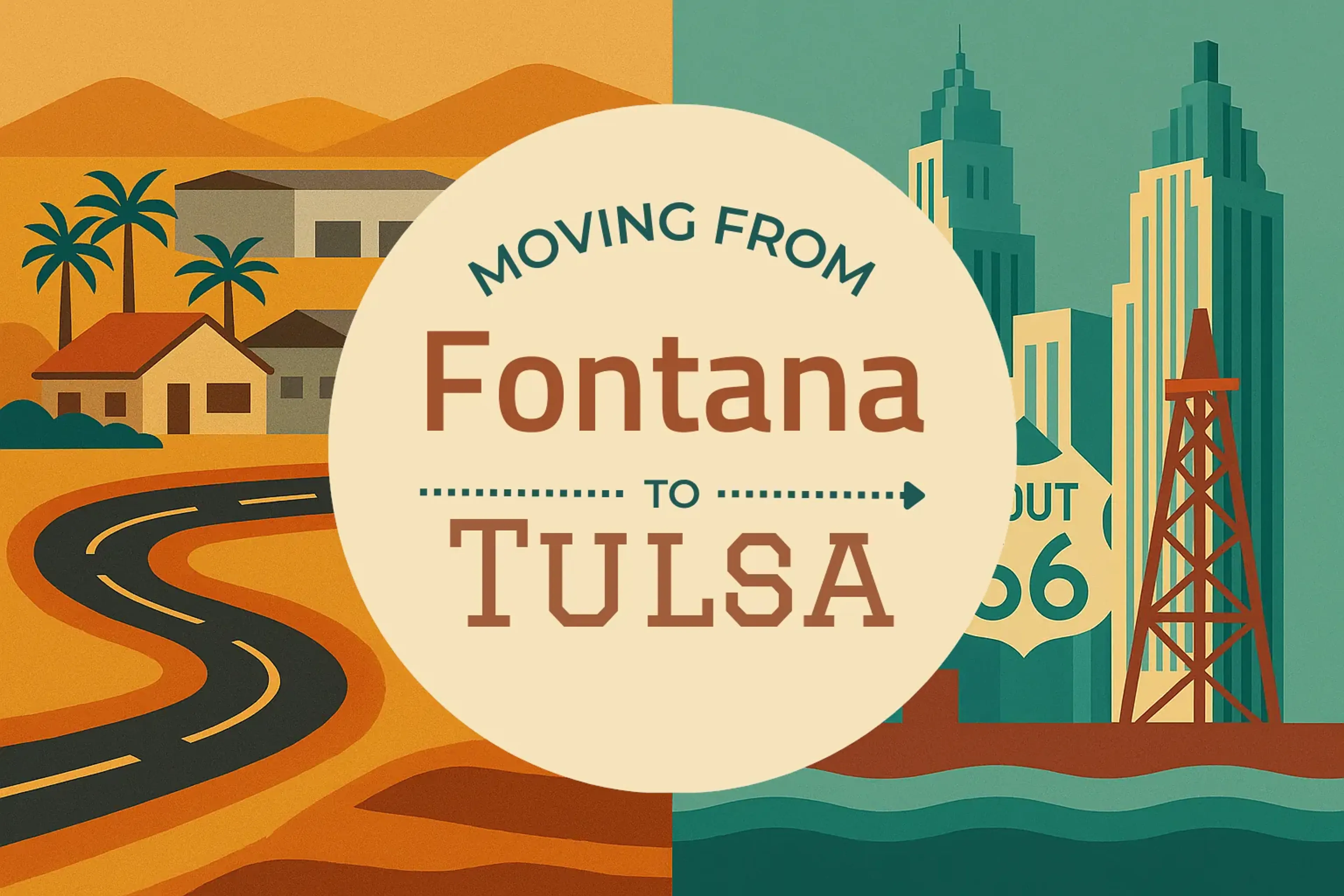 Side-by-side comparison of Fontana to Tulsa moving companies