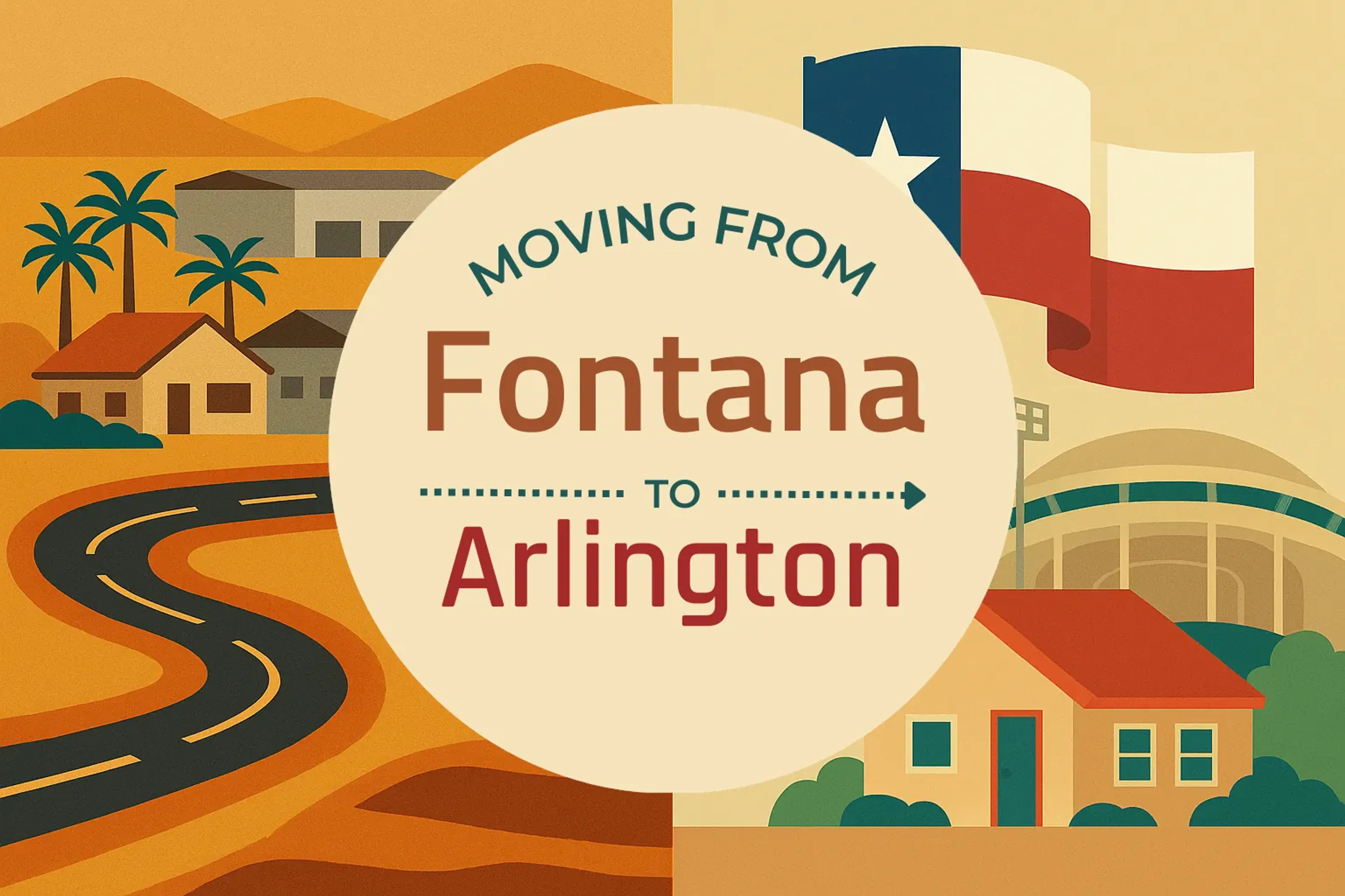 Side-by-side comparison of Fontana to Arlington moving companies