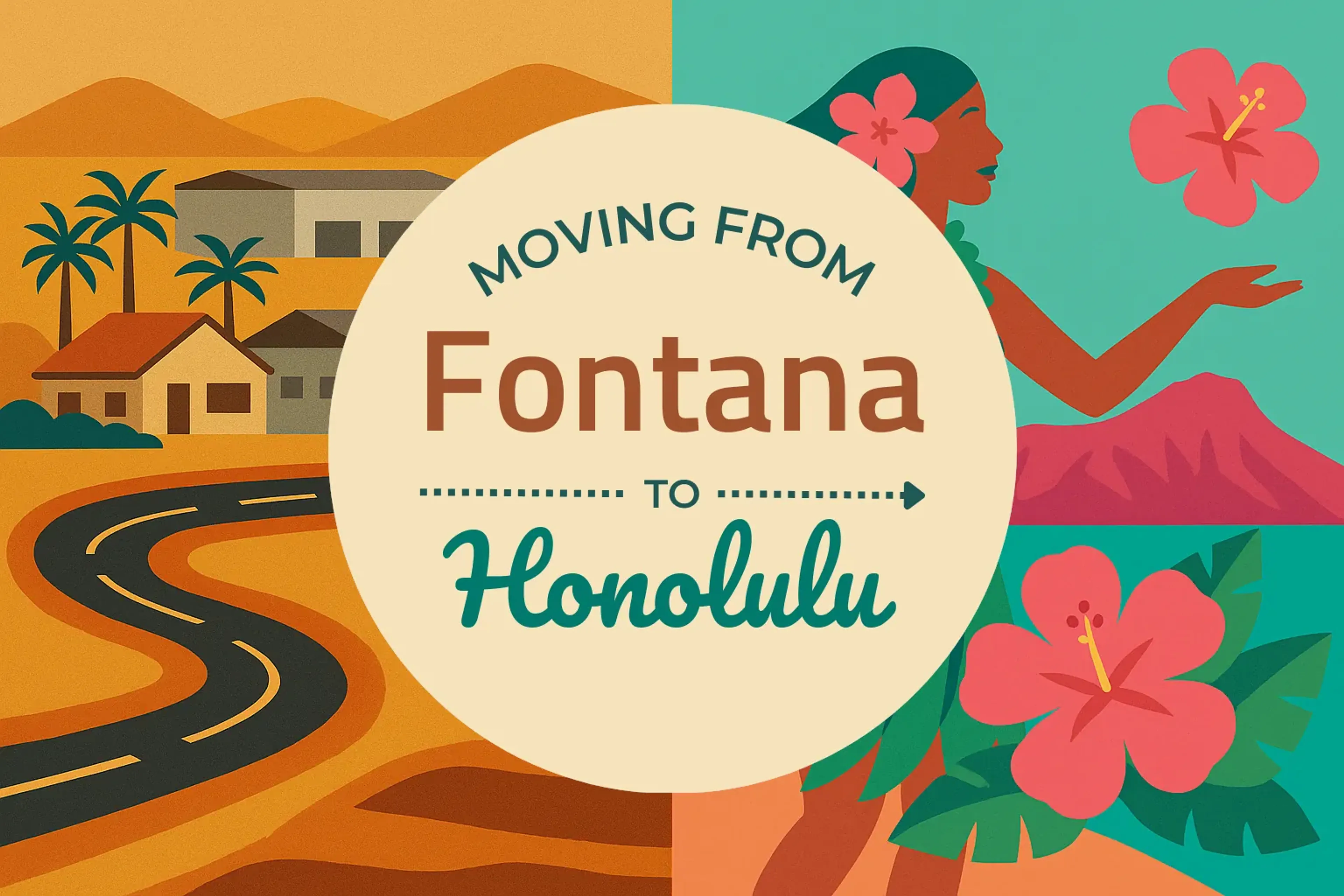 Side-by-side comparison of Fontana to Honolulu moving companies
