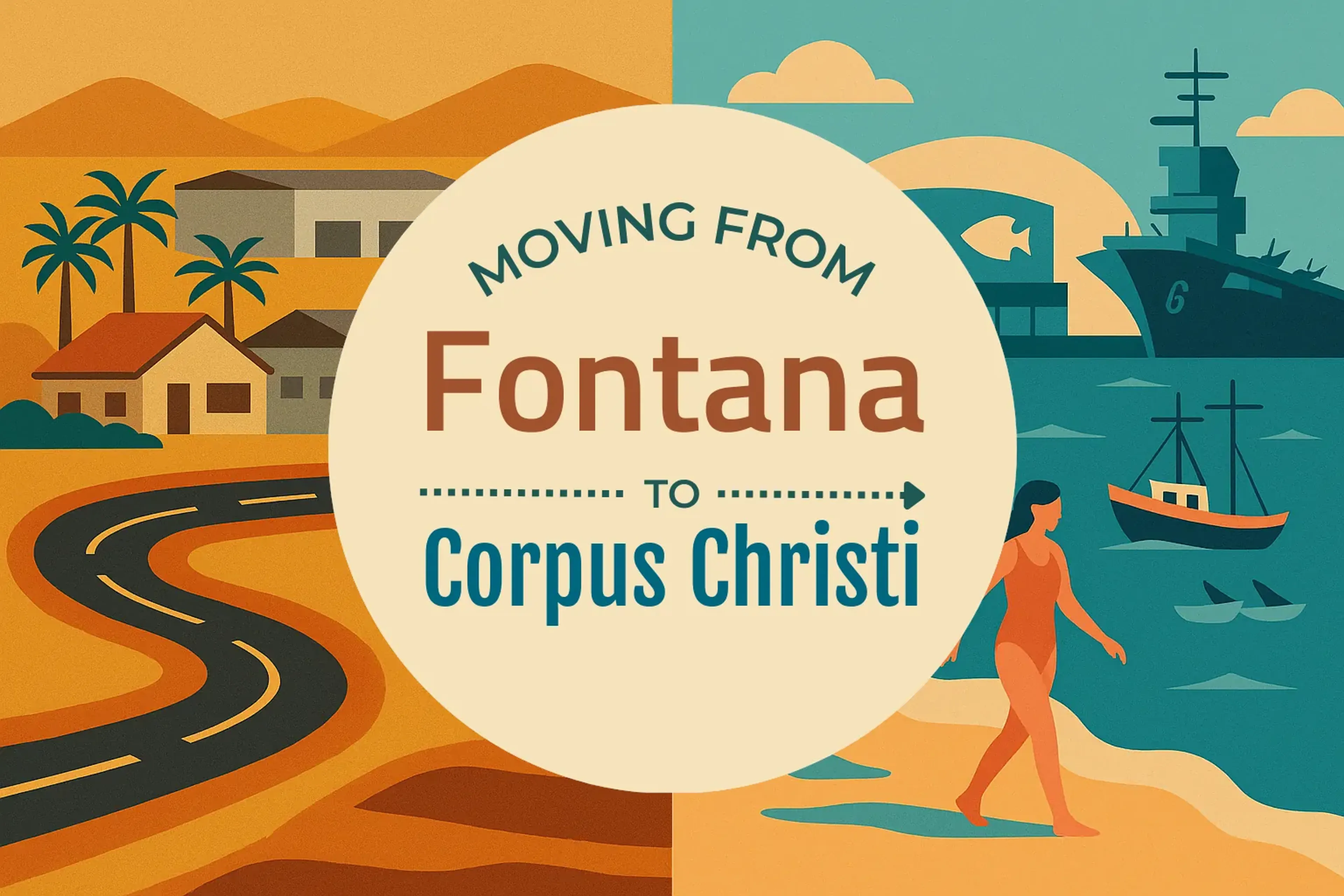 Side-by-side comparison of Fontana to Corpus Christi moving companies