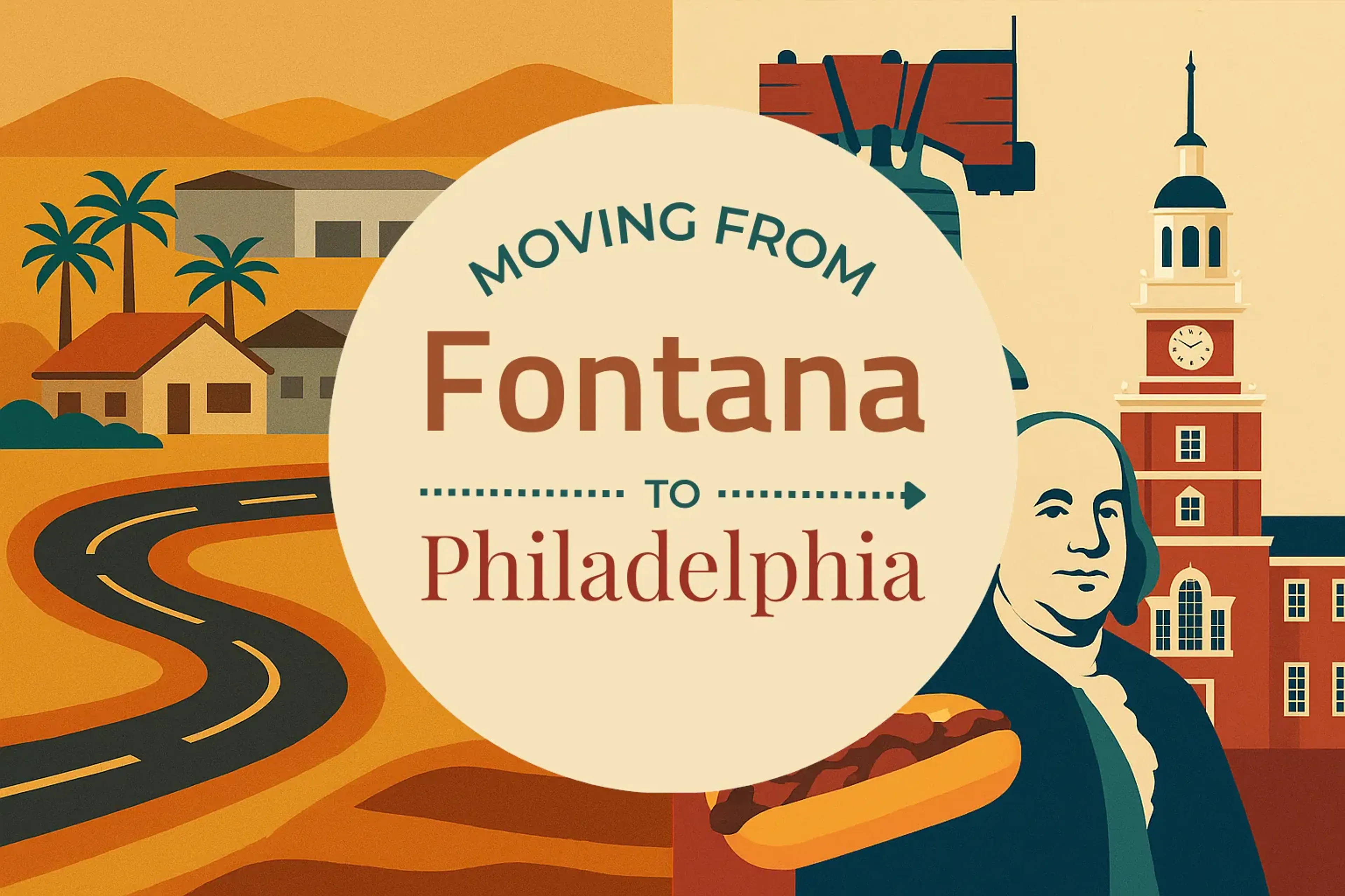 Side-by-side comparison of Fontana to Philadelphia moving companies