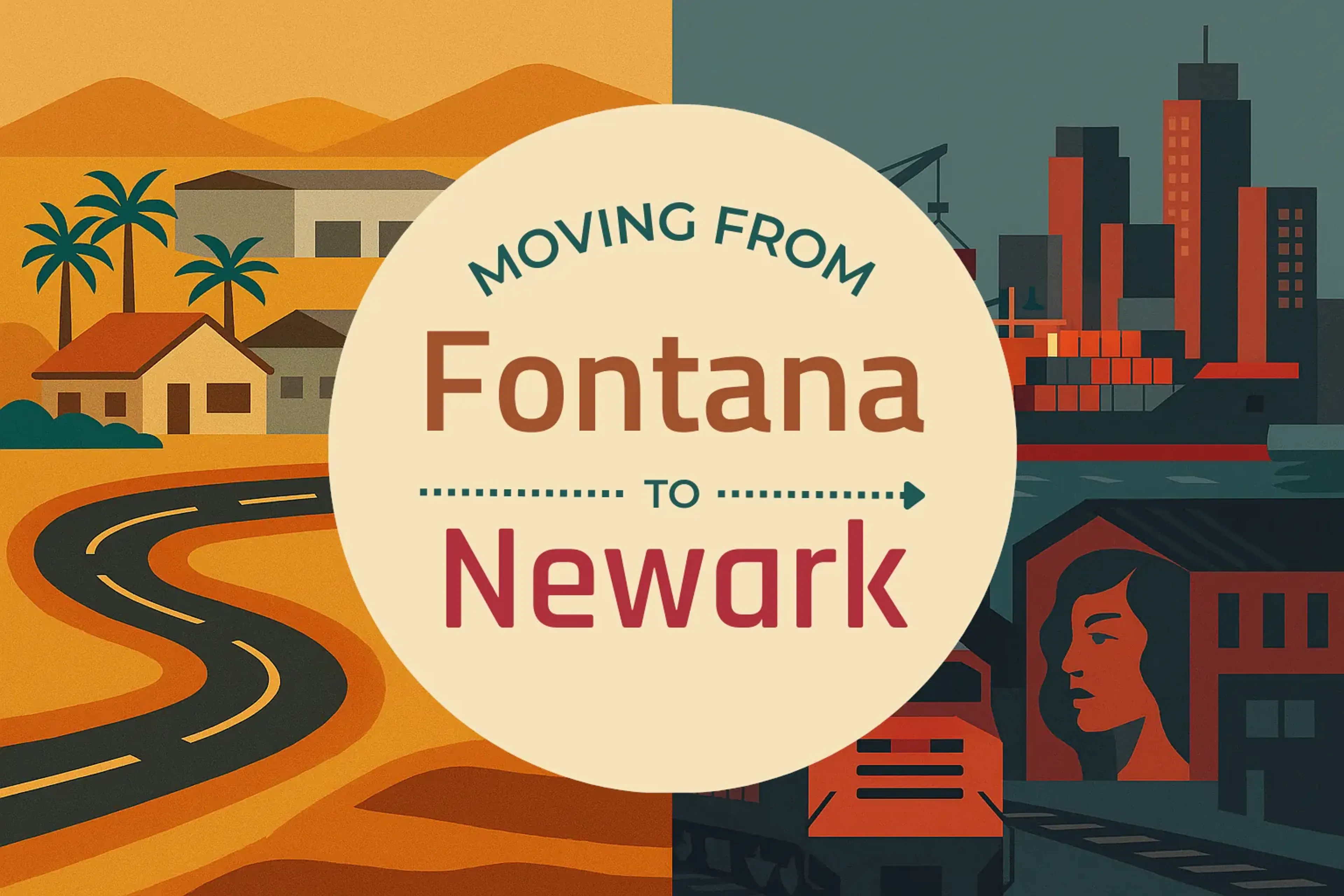 Side-by-side comparison of Fontana to Newark moving companies