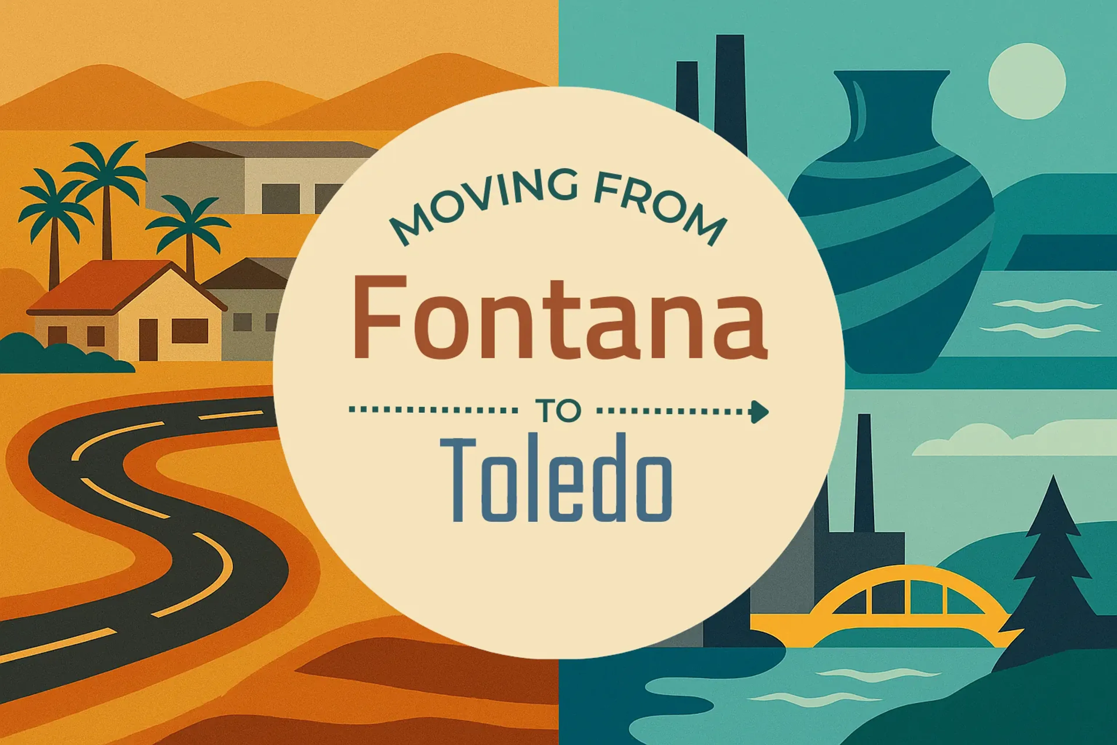 Side-by-side comparison of Fontana to Toledo moving companies