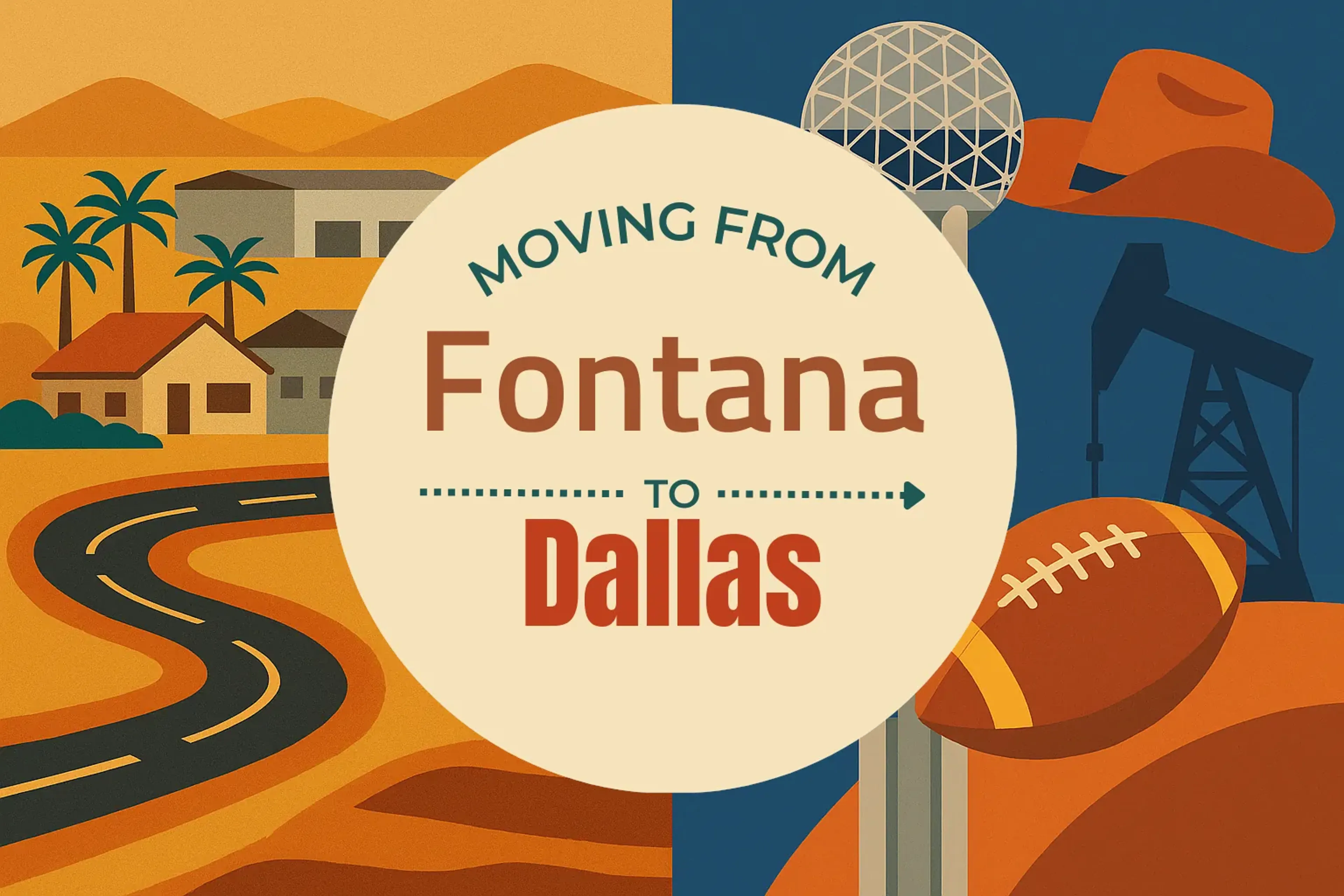 Side-by-side comparison of Fontana to Dallas moving companies