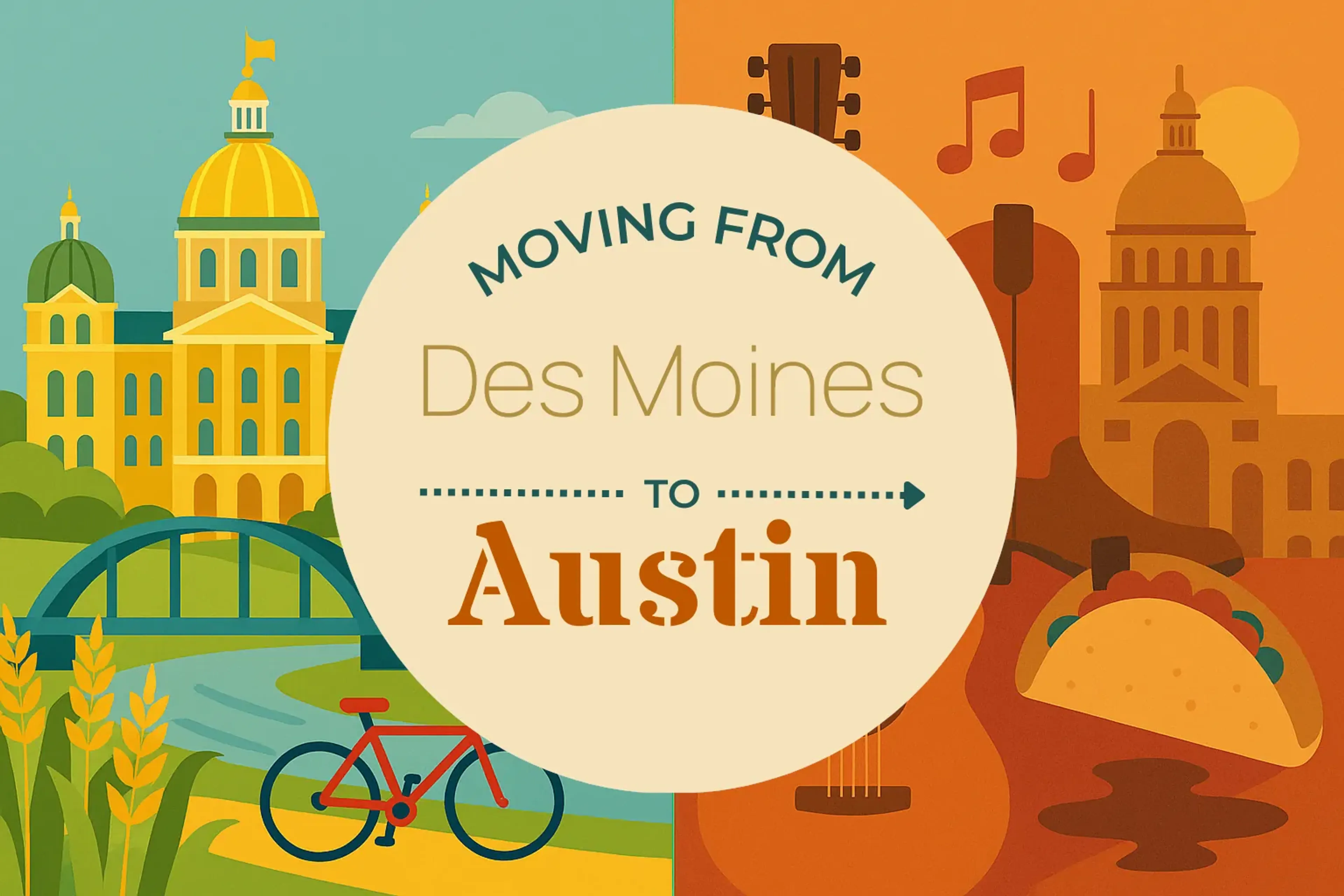 Side-by-side comparison of Des Moines to Austin moving companies
