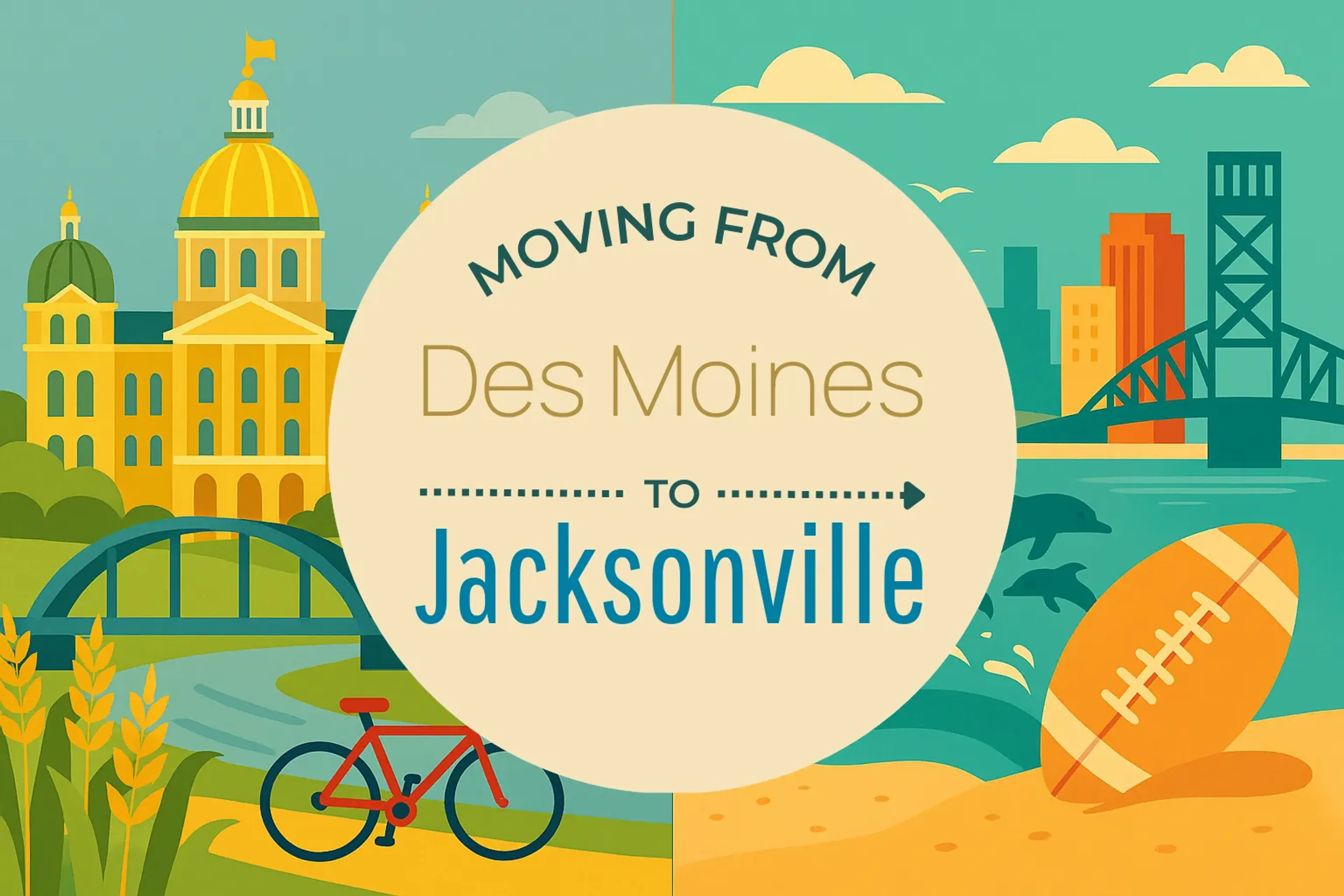 Side-by-side comparison of Des Moines to Jacksonville moving companies