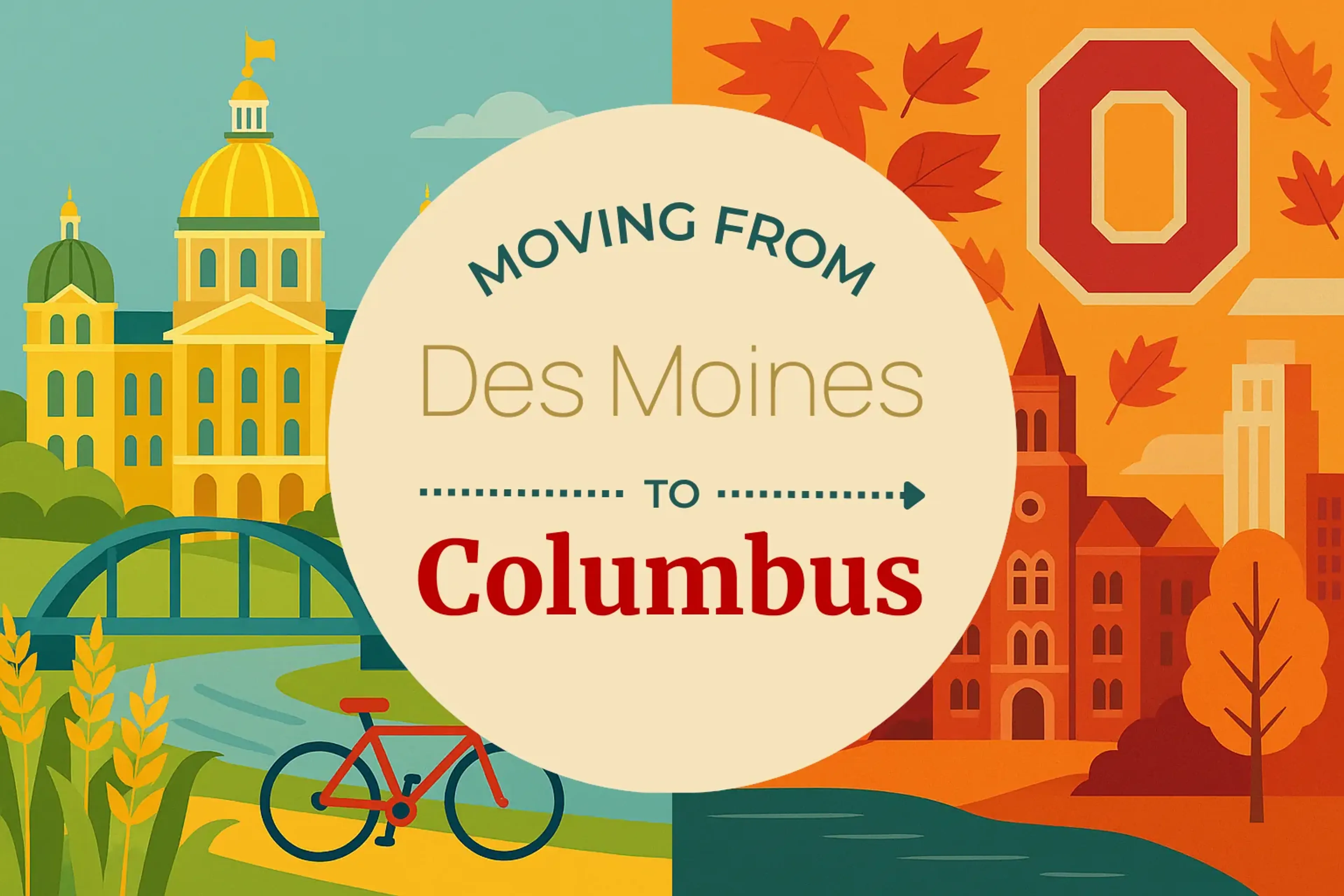 Side-by-side comparison of Des Moines to Columbus moving companies
