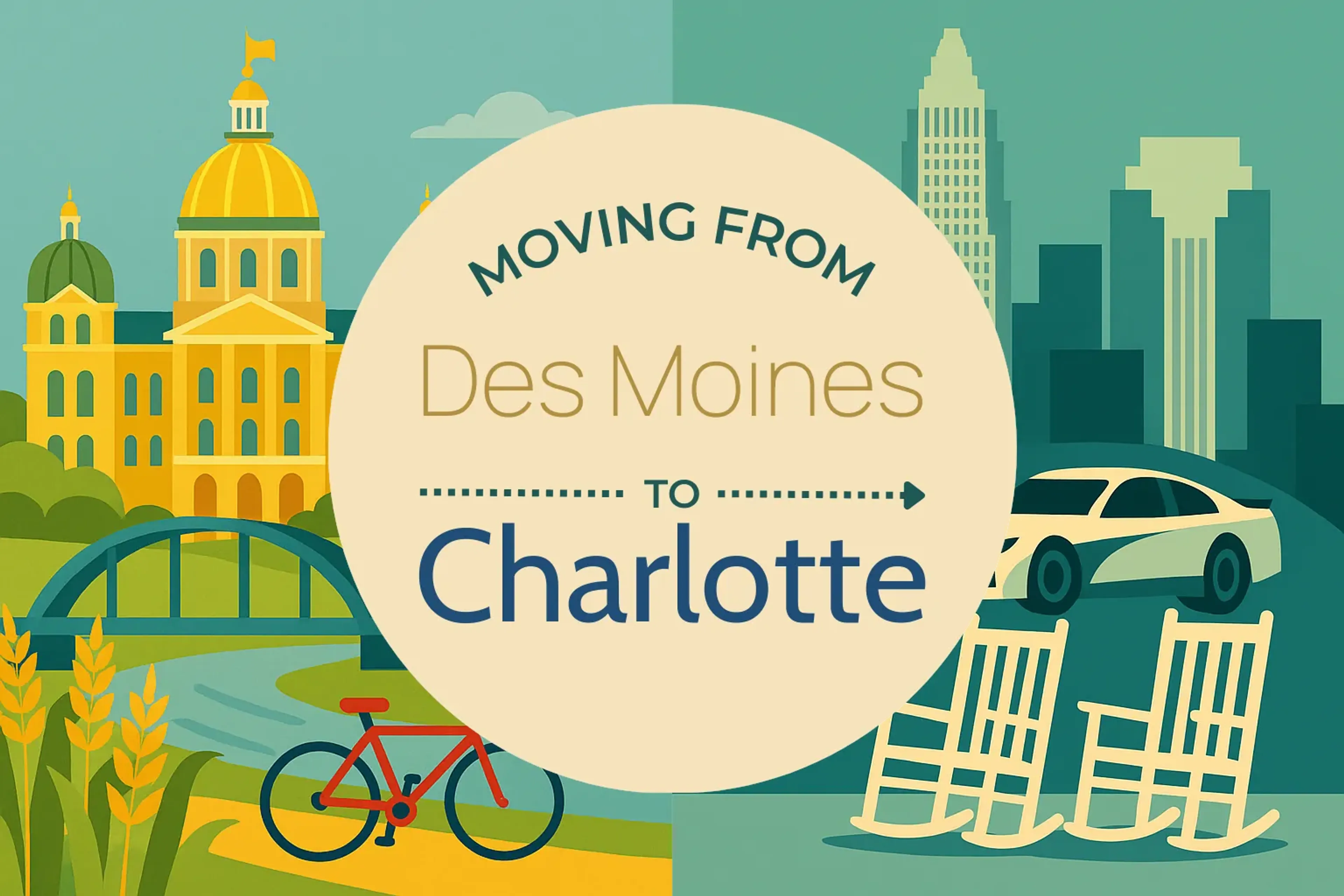 Side-by-side comparison of Des Moines to Charlotte moving companies