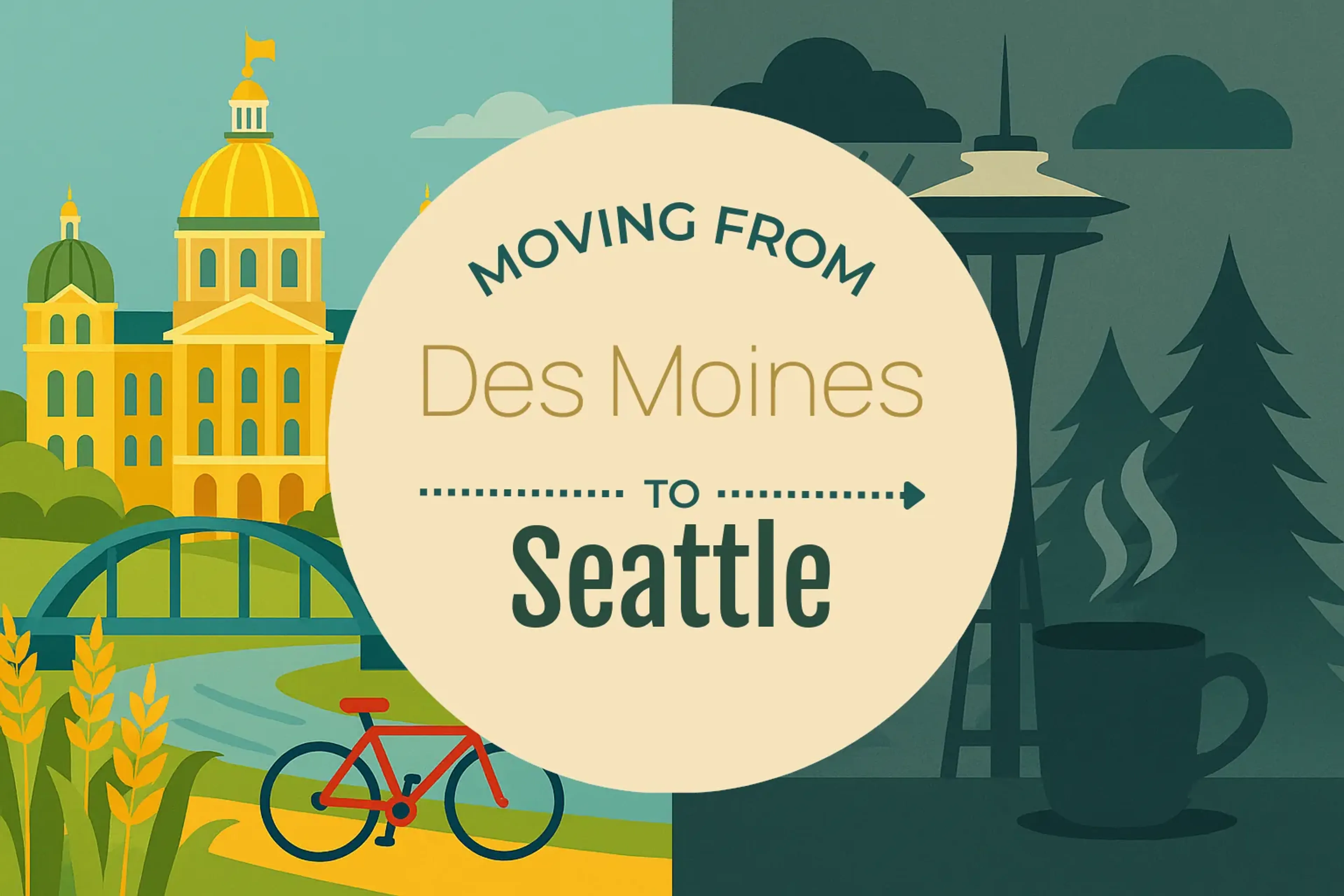 Side-by-side comparison of Des Moines to Seattle moving companies