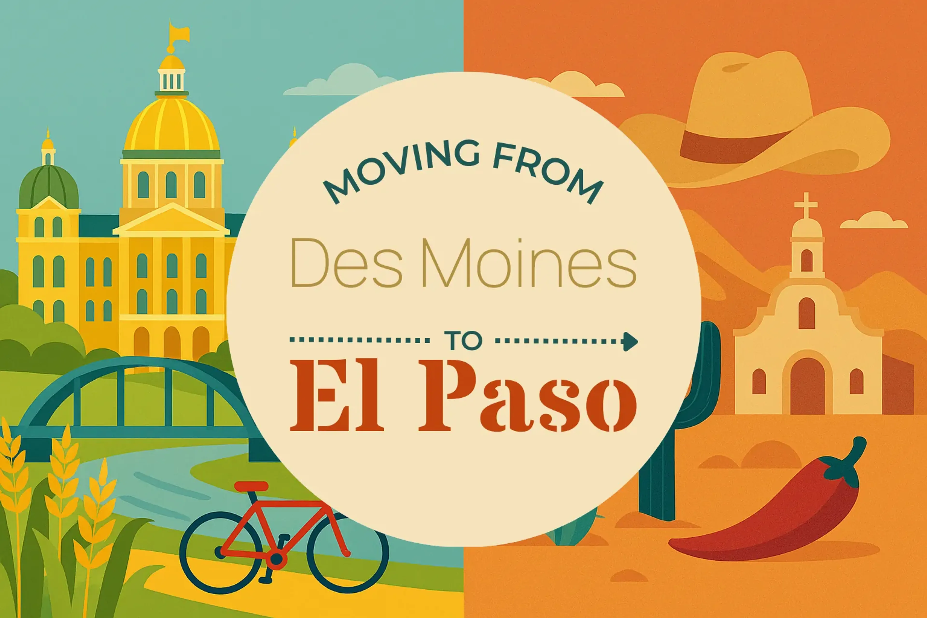 Side-by-side comparison of Des Moines to El Paso moving companies