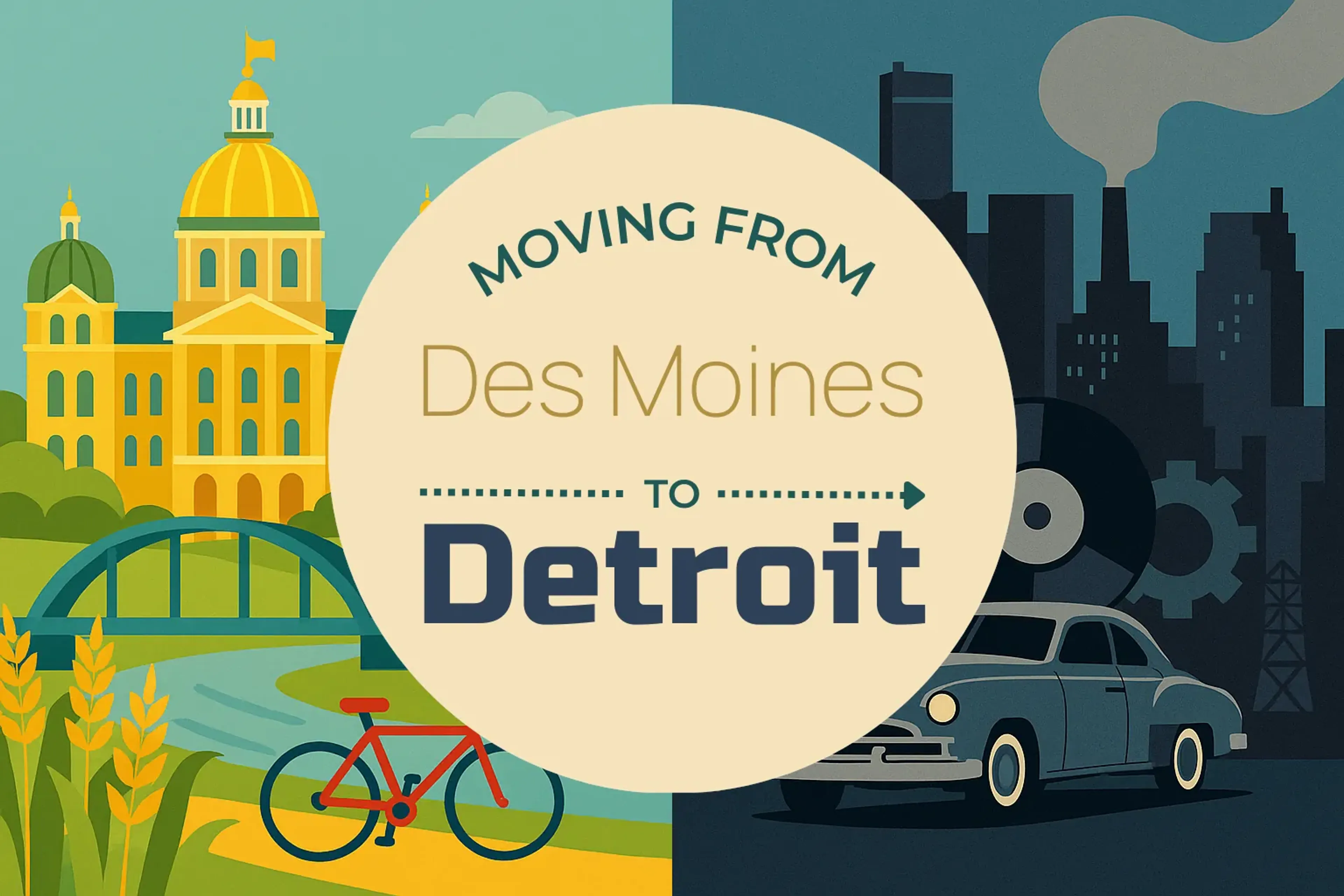 Side-by-side comparison of Des Moines to Detroit moving companies