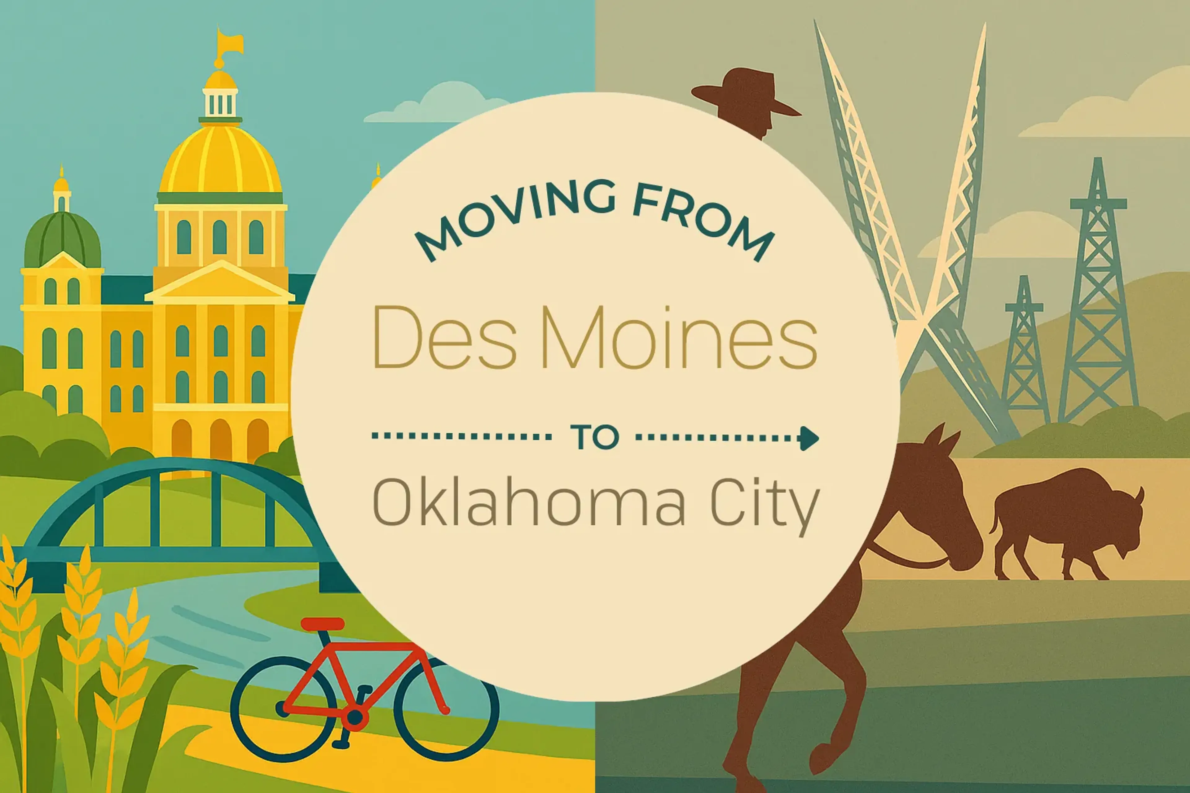 Side-by-side comparison of Des Moines to Oklahoma City moving companies