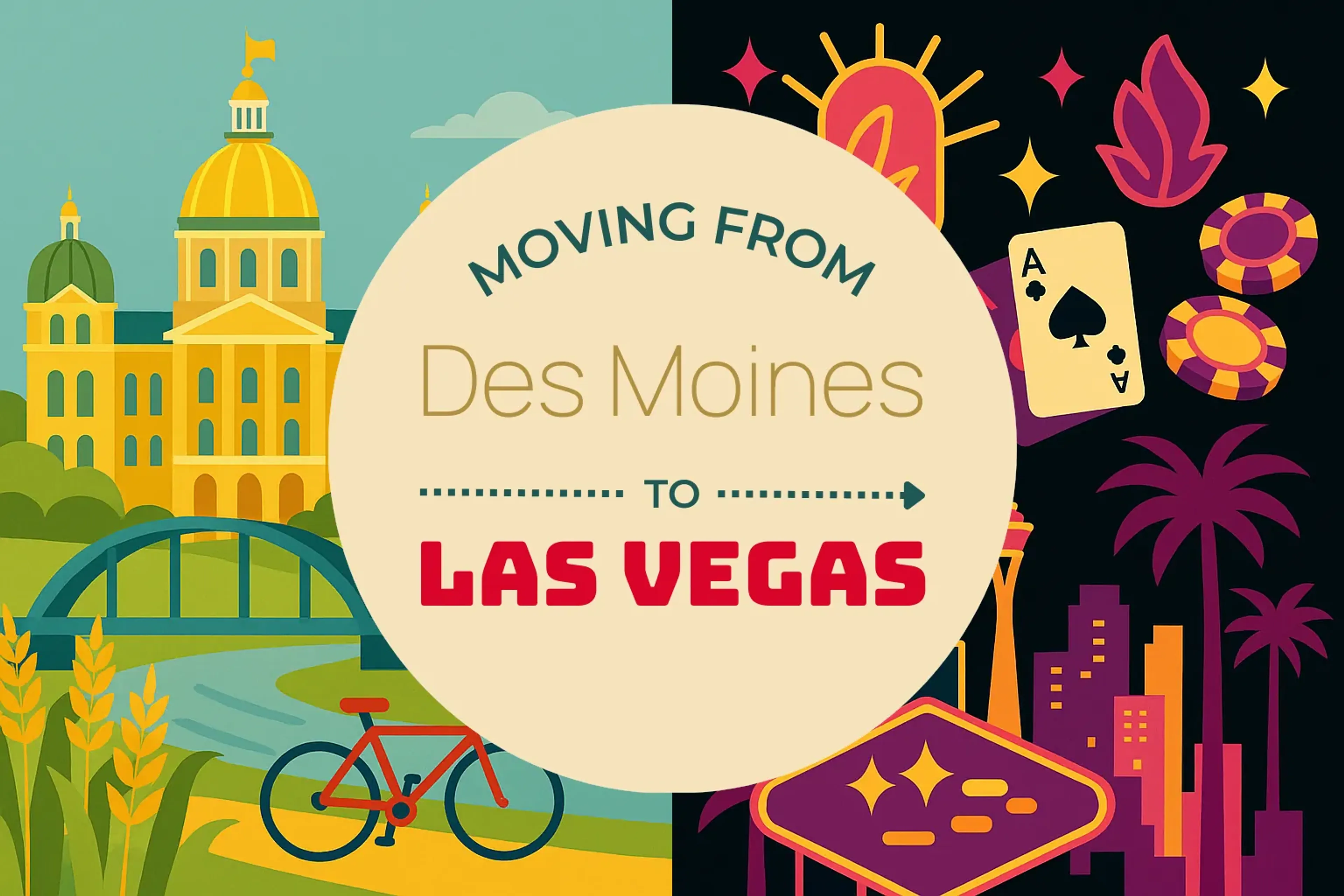 Side-by-side comparison of Des Moines to Las Vegas moving companies