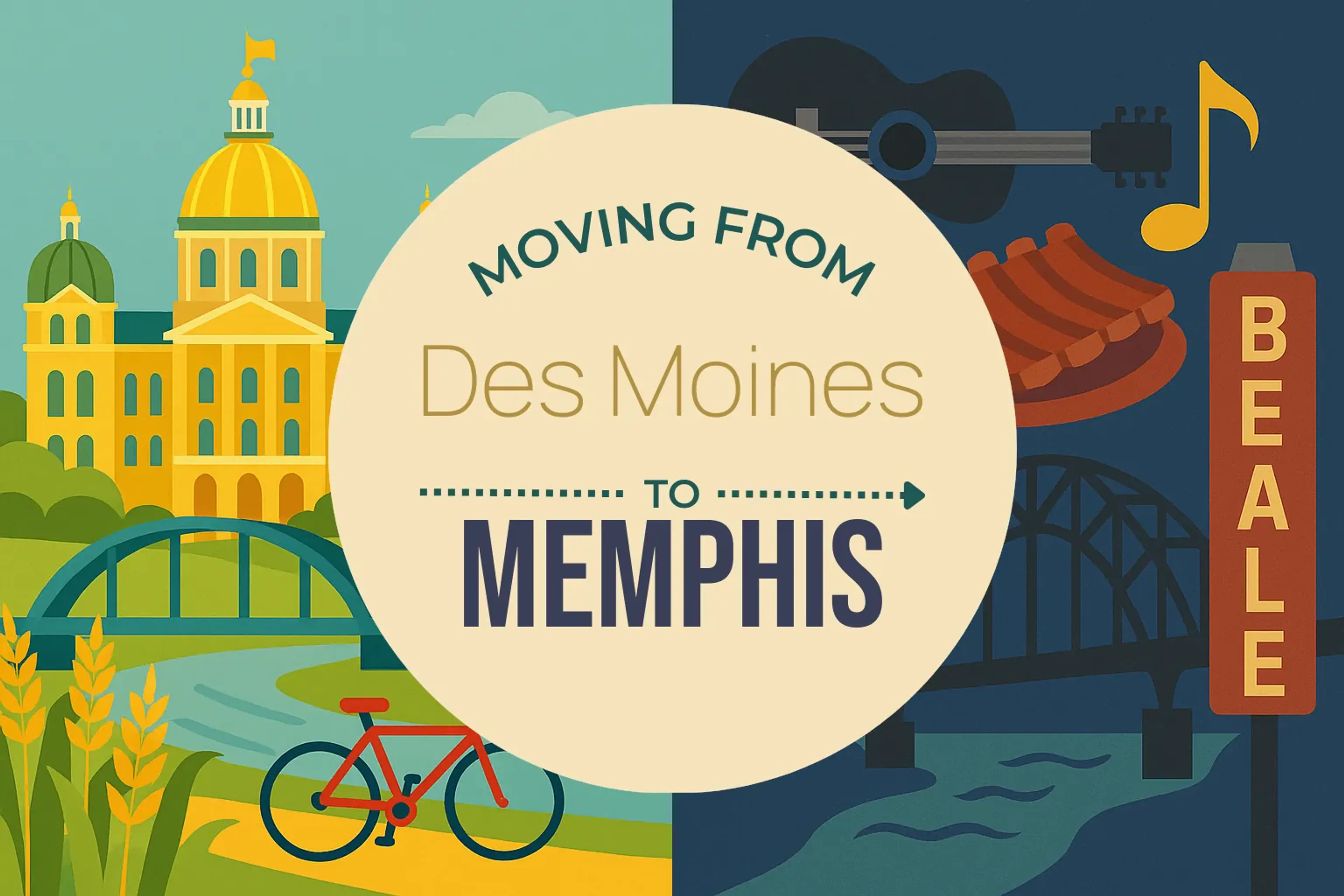 Side-by-side comparison of Des Moines to Memphis moving companies