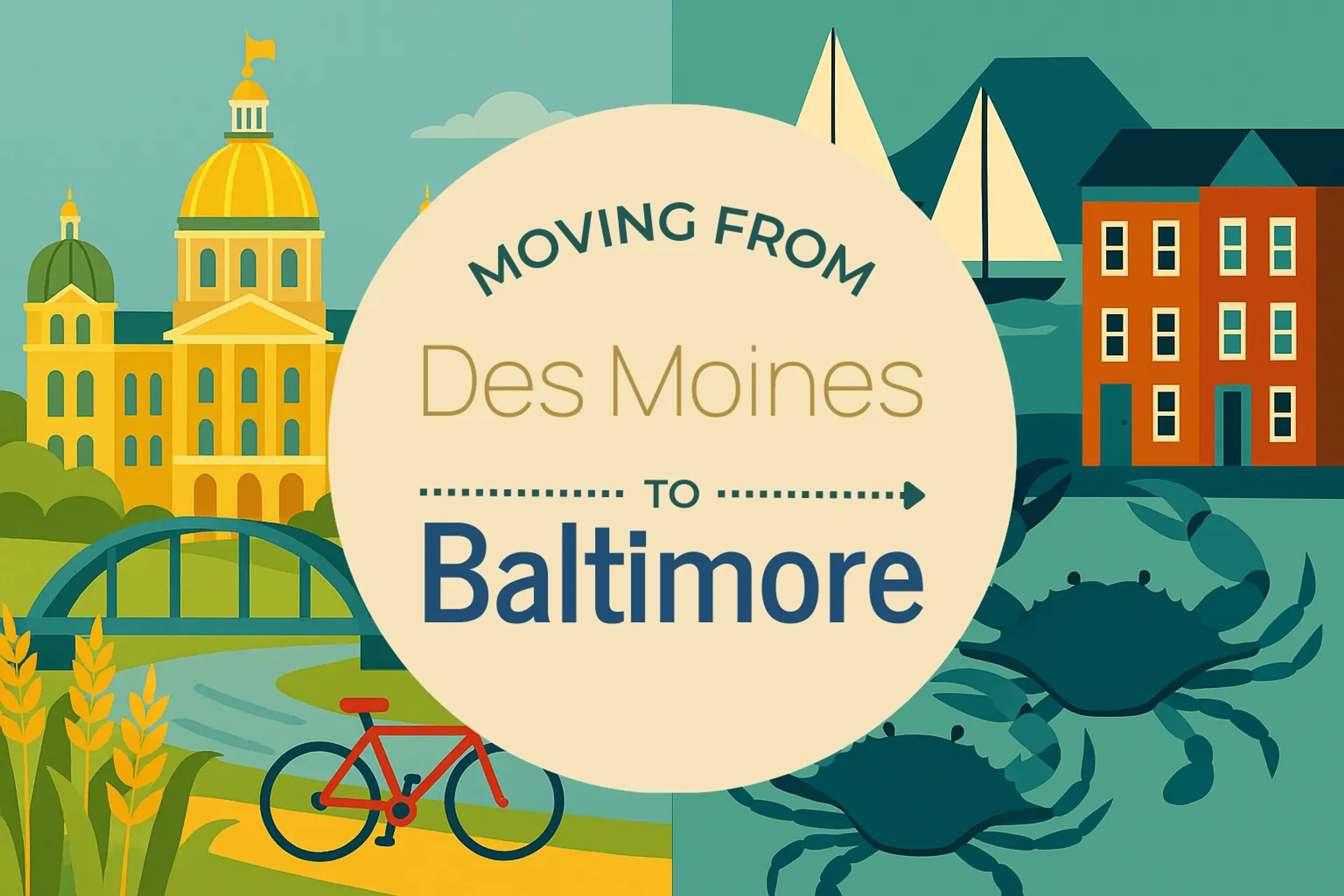 Side-by-side comparison of Des Moines to Baltimore moving companies