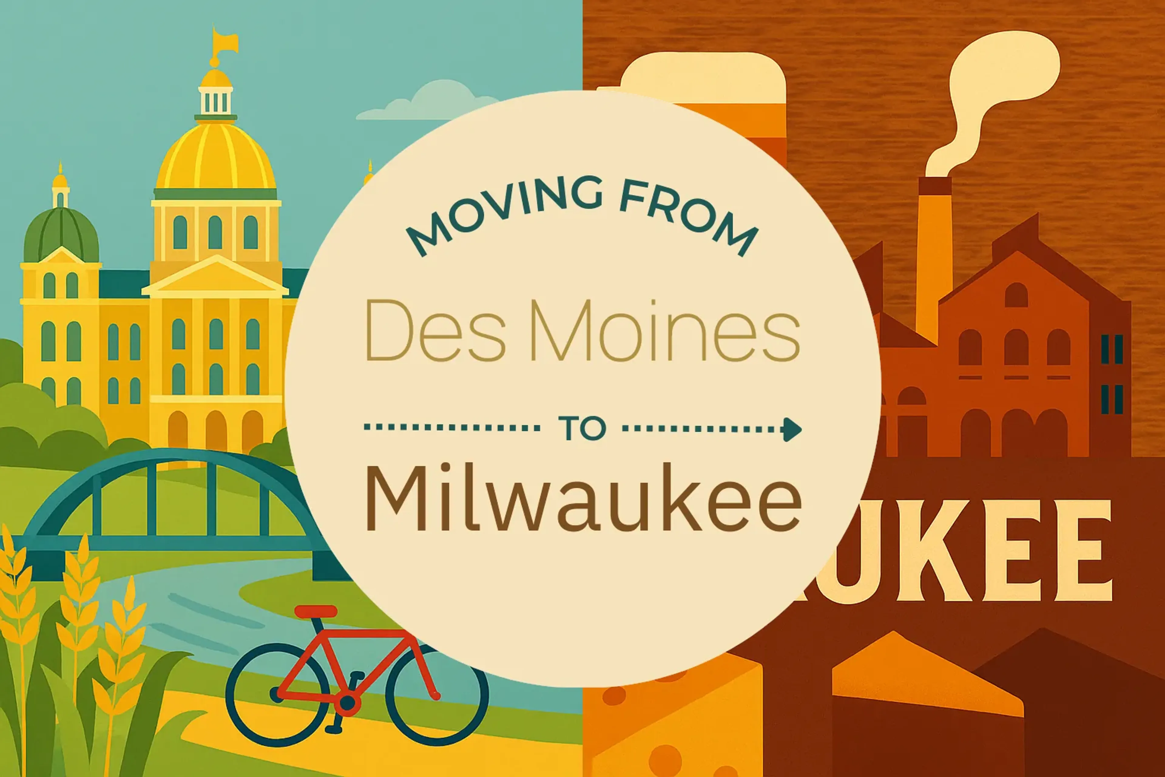 Side-by-side comparison of Des Moines to Milwaukee moving companies