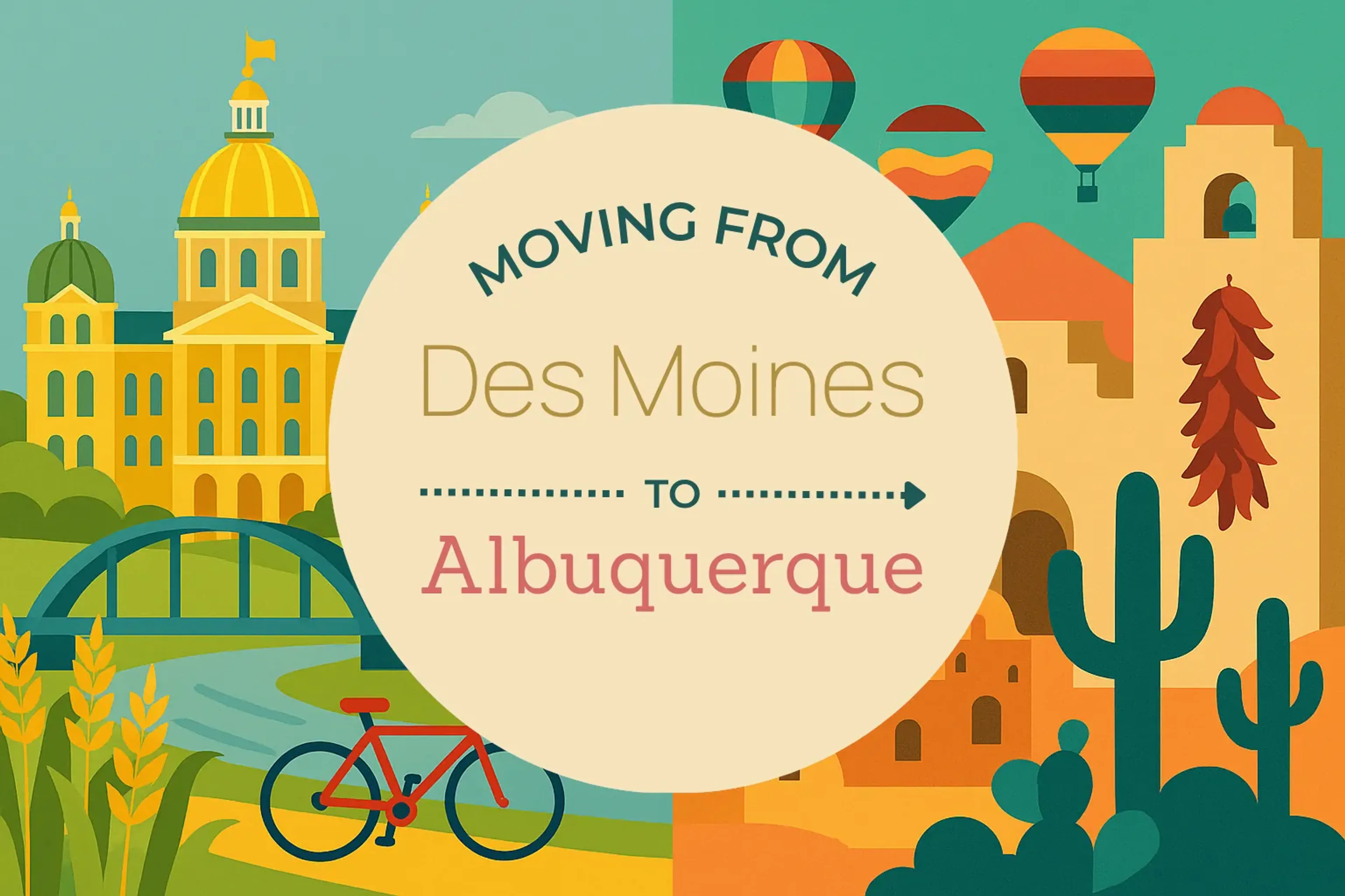 Side-by-side comparison of Des Moines to Albuquerque moving companies