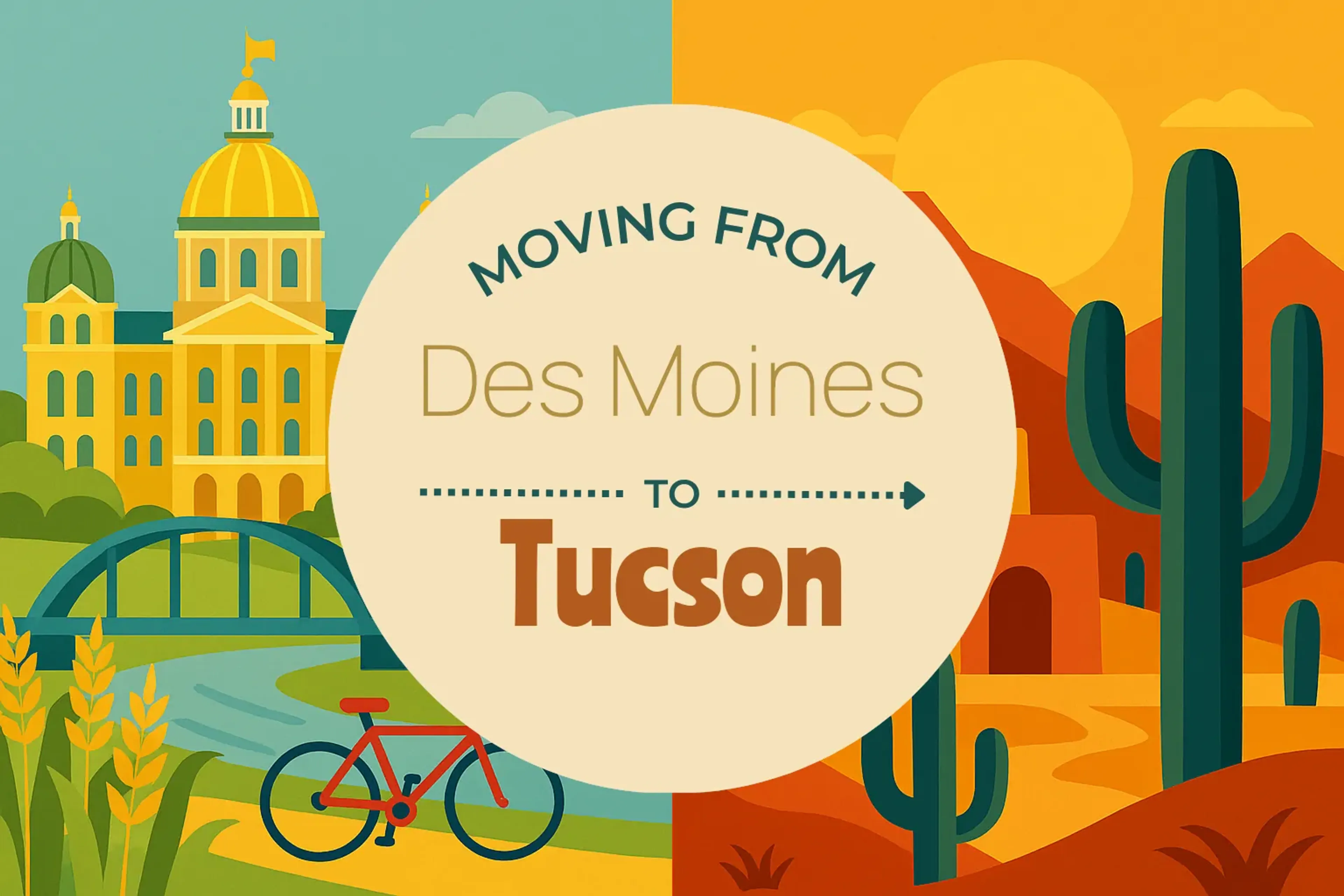 Side-by-side comparison of Des Moines to Tucson moving companies